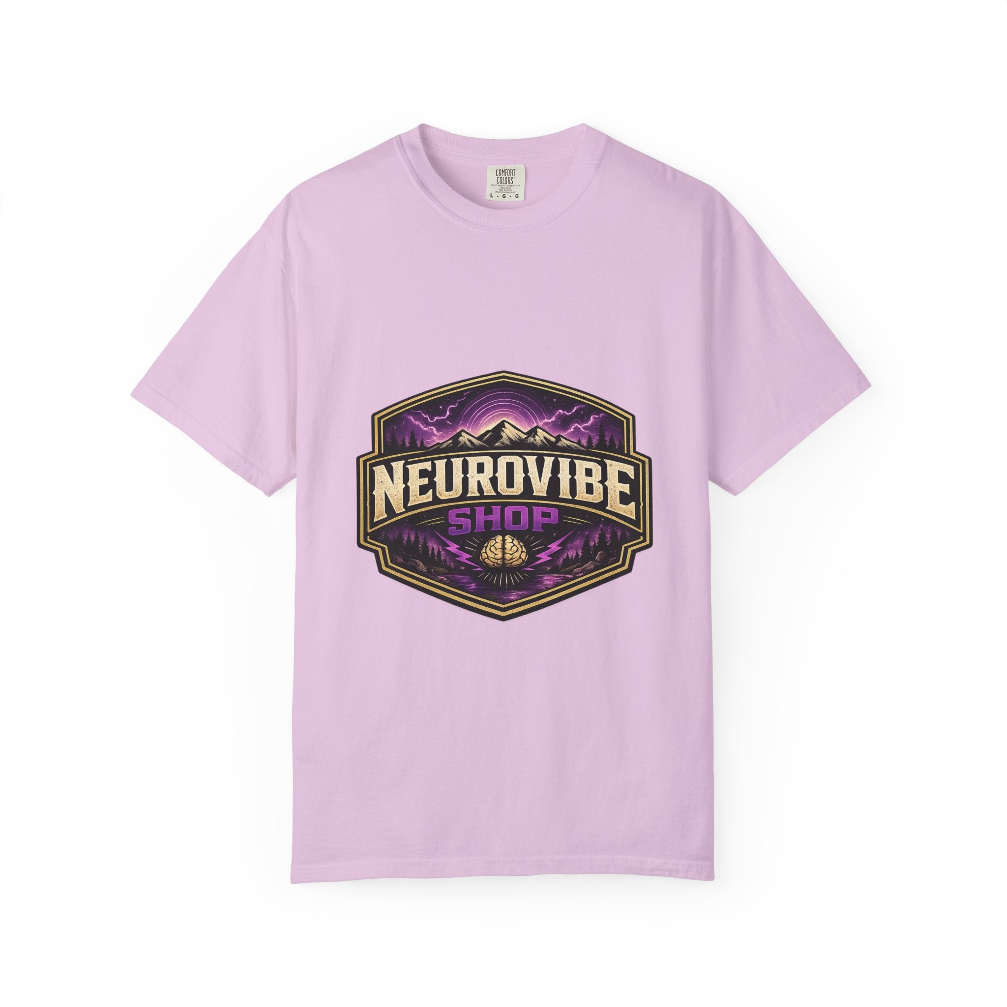 NeuroVibe Shop Ignite Your Mind T-Shirt | Purple Lightning Brain Graphic Tee | Neurodiversity Awareness Shirt | ADHD Autism Mental Health Support Apparel