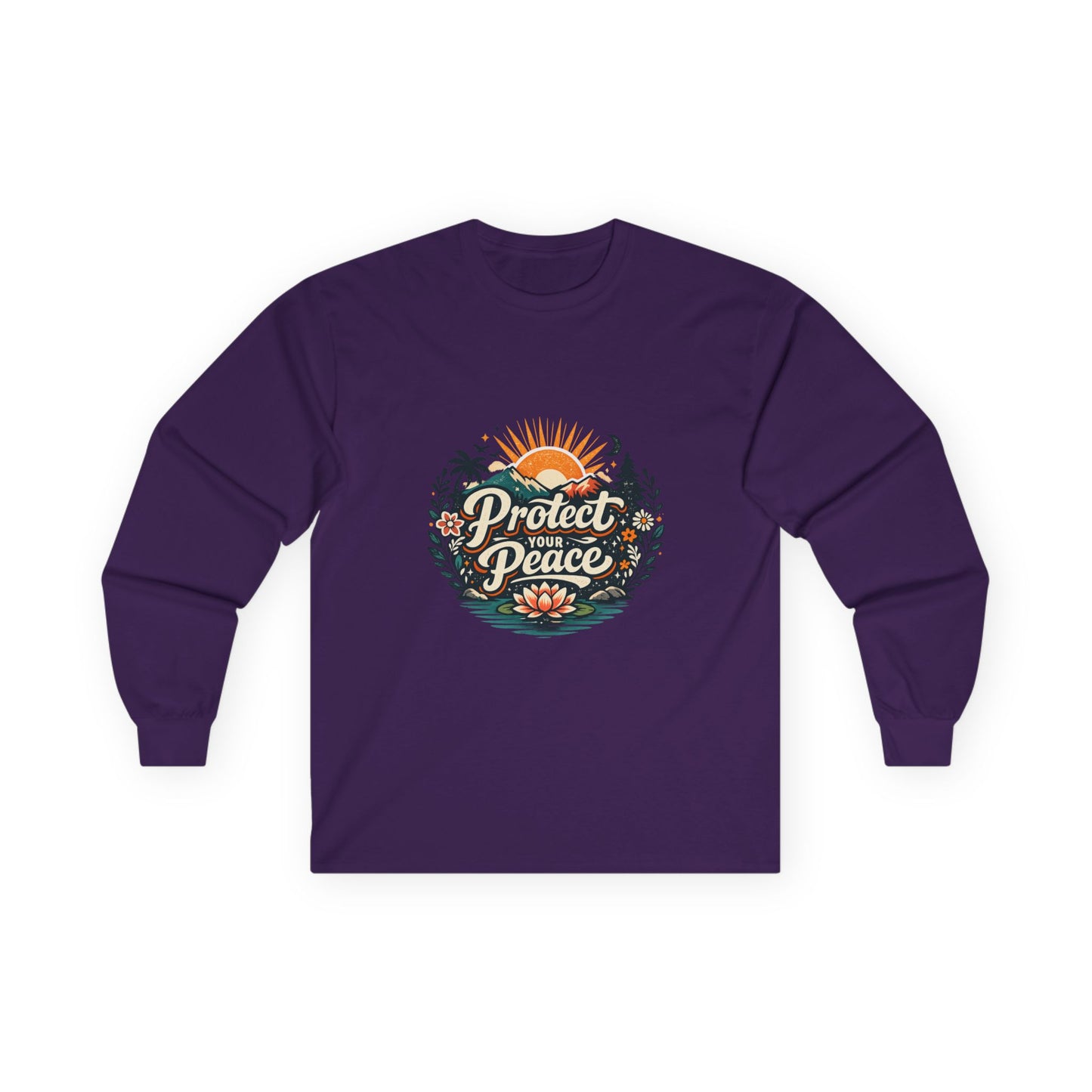 Protect Your Peace Long Sleeve Tee ✌️ | Cozy Self-Care Shirt | NeuroVibe Shop™