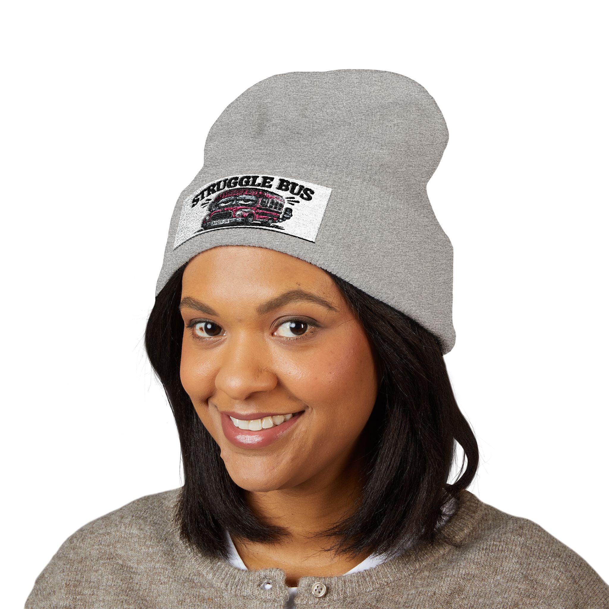 Currently on the Struggle Bus Beanie 🚌 | Cozy Embroidered Knit Hat | NeuroVibe Shop™