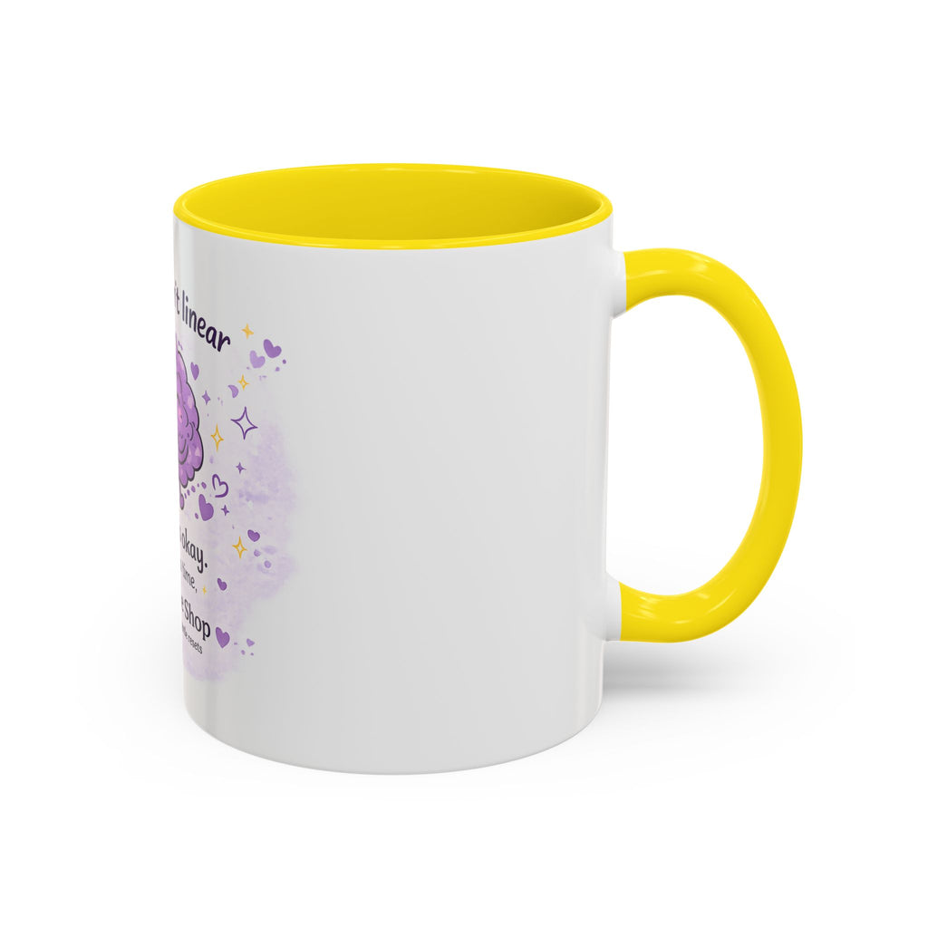 Healing Isn't Linear Coffee Mug | Cute Brain Tea/Coffee Cup, Mental Health Support Gift | NeuroVibe Shop™