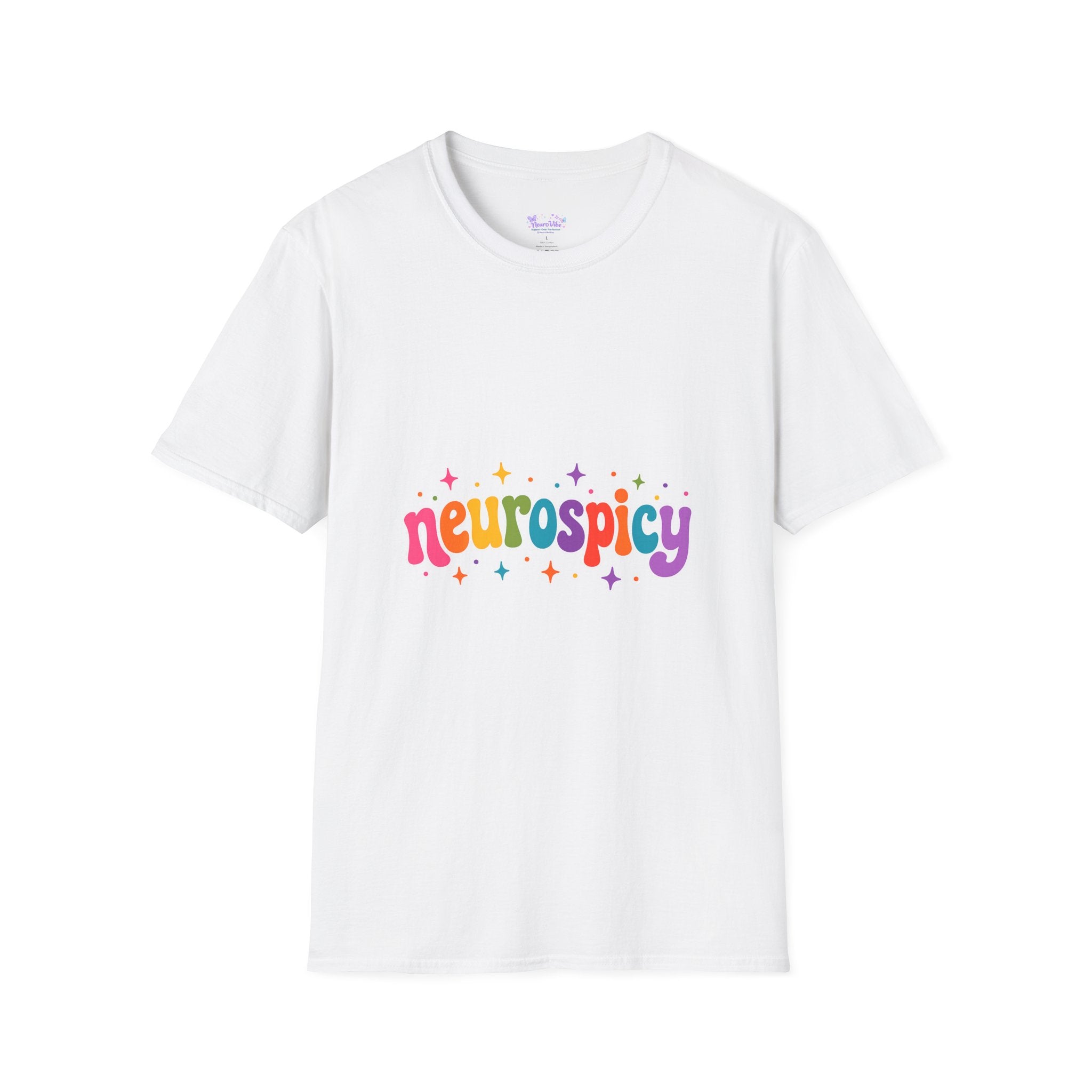 Neurospicy Rainbow T-Shirt | Neurodiversity Pride Shirt | ADHD Autism Awareness Tee | Colorful Neurodivergent Graphic T-Shirt | LGBTQ+ Inclusive Neurospicy Apparel