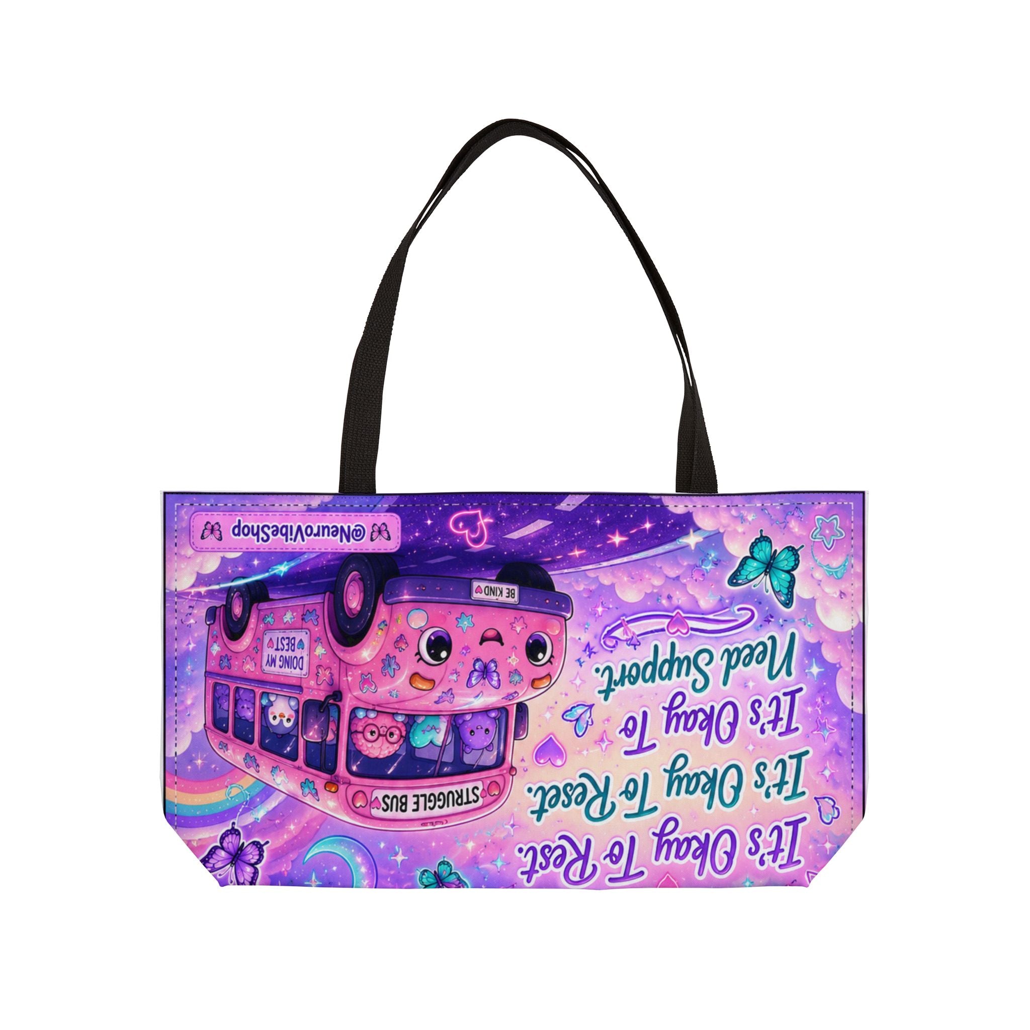 Weekender Tote Bag - NeuroVibe Support Over Perfection Motivational Tote | NeuroVibe Shop™