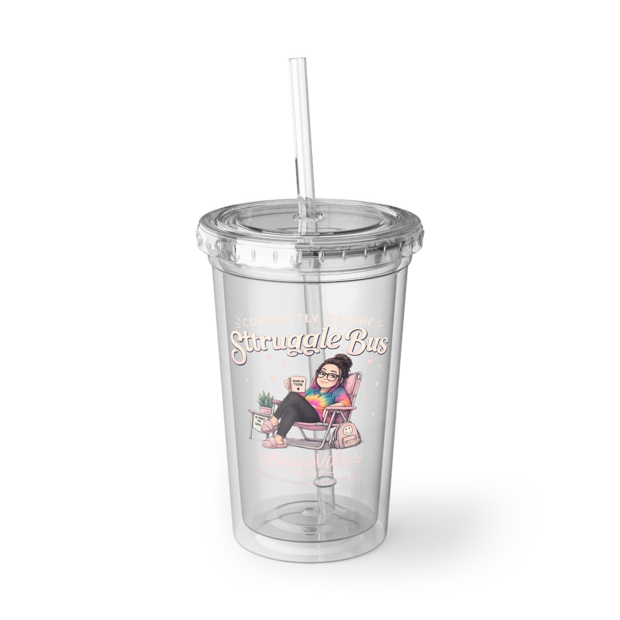 Currently on the Struggle Bus Tumbler ☕ | NeuroVibe Travel Cup | NeuroVibe Shop™