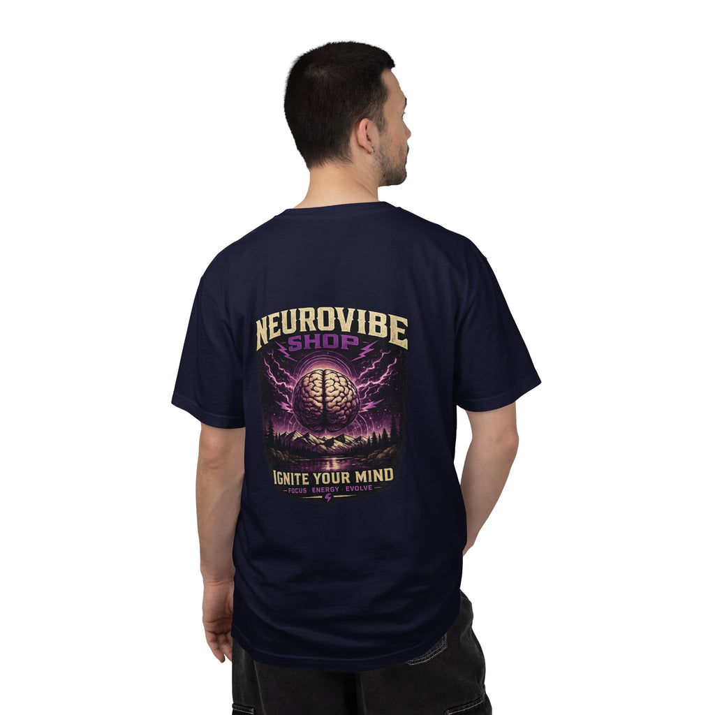 NeuroVibe Shop Ignite Your Mind T-Shirt | Purple Lightning Brain Graphic Tee | Neurodiversity Awareness Shirt | ADHD Autism Mental Health Support Apparel