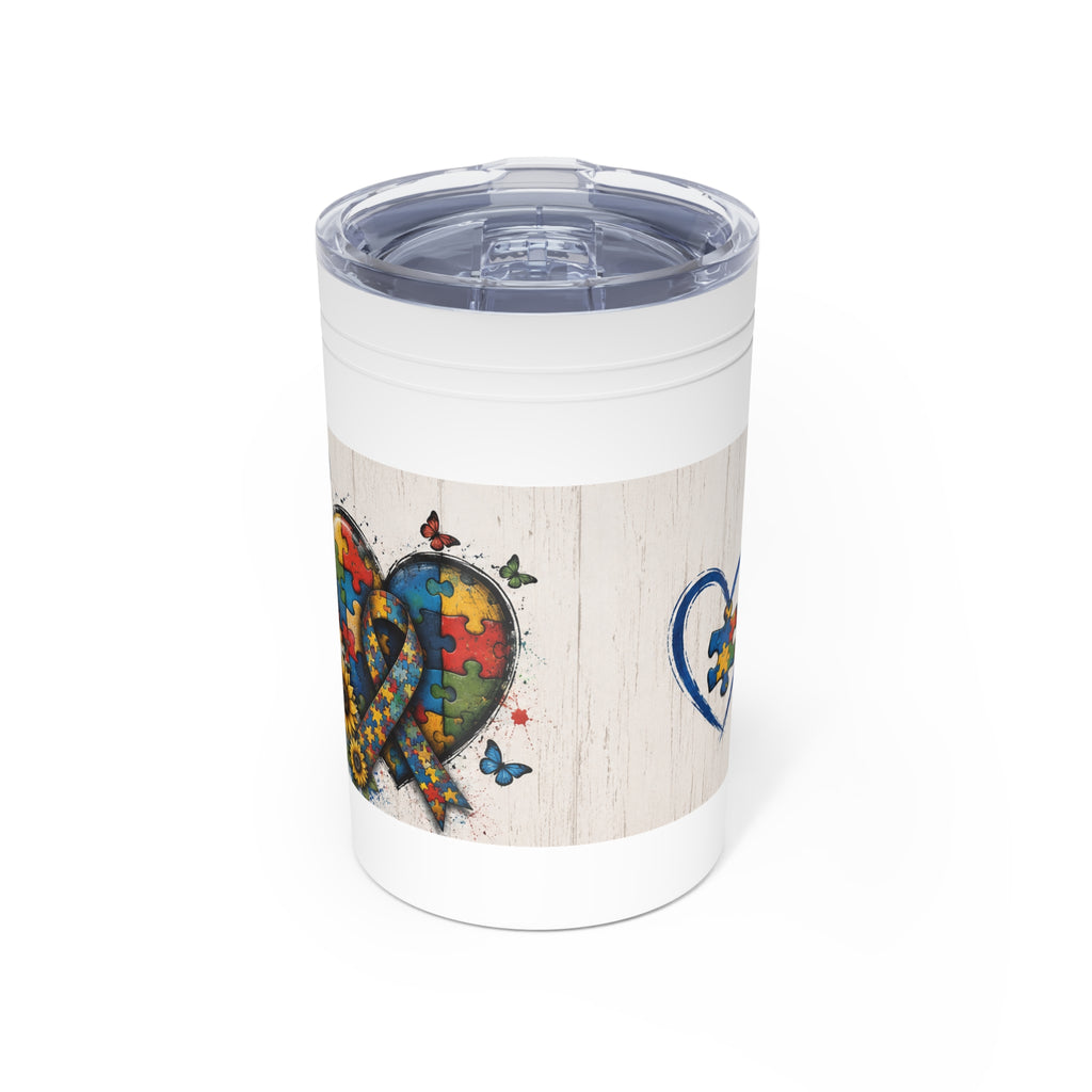 Autism Awareness Tumbler 🌈 | Puzzle Heart Travel Cup | NeuroVibe Shop™