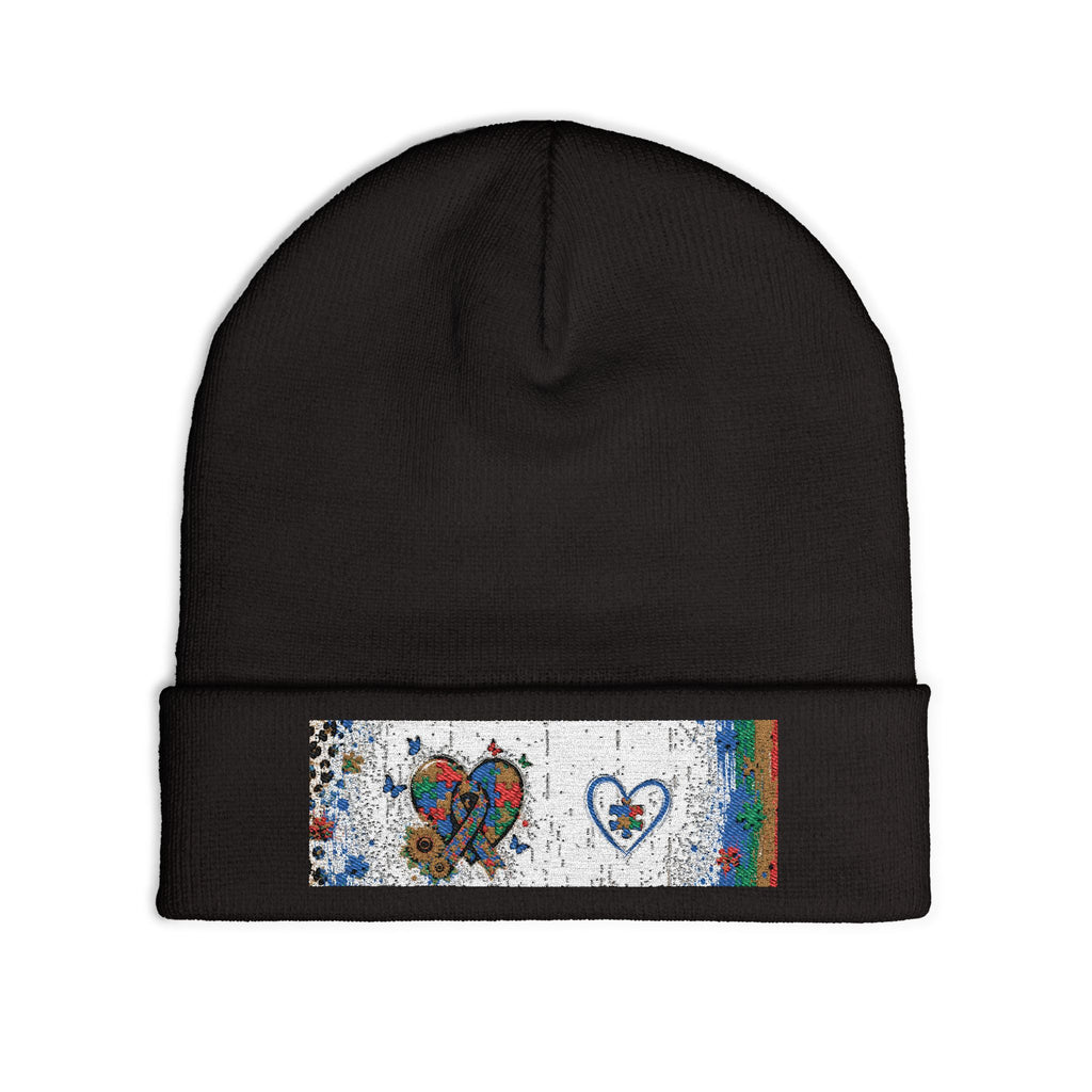 Rainbow Heart Beanie 💛 | Autism Awareness Knit Hat | NeuroVibe Shop™