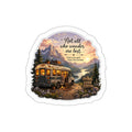 Cozy Mountain Bus Sticker – Wander More, Worry Less Scenic Adventure Decal