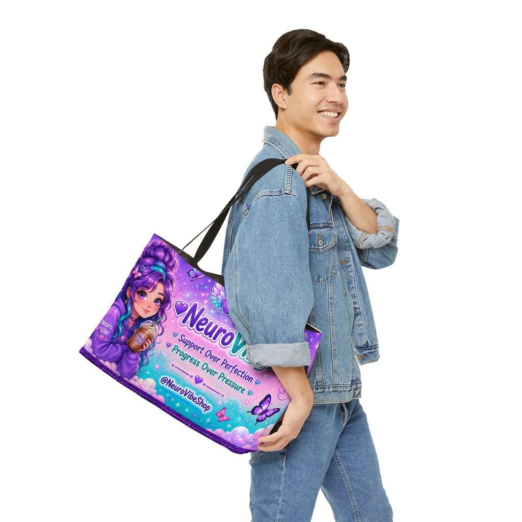 Weekender Tote Bag - NeuroVibe Support Over Perfection Motivational Tote | NeuroVibe Shop™