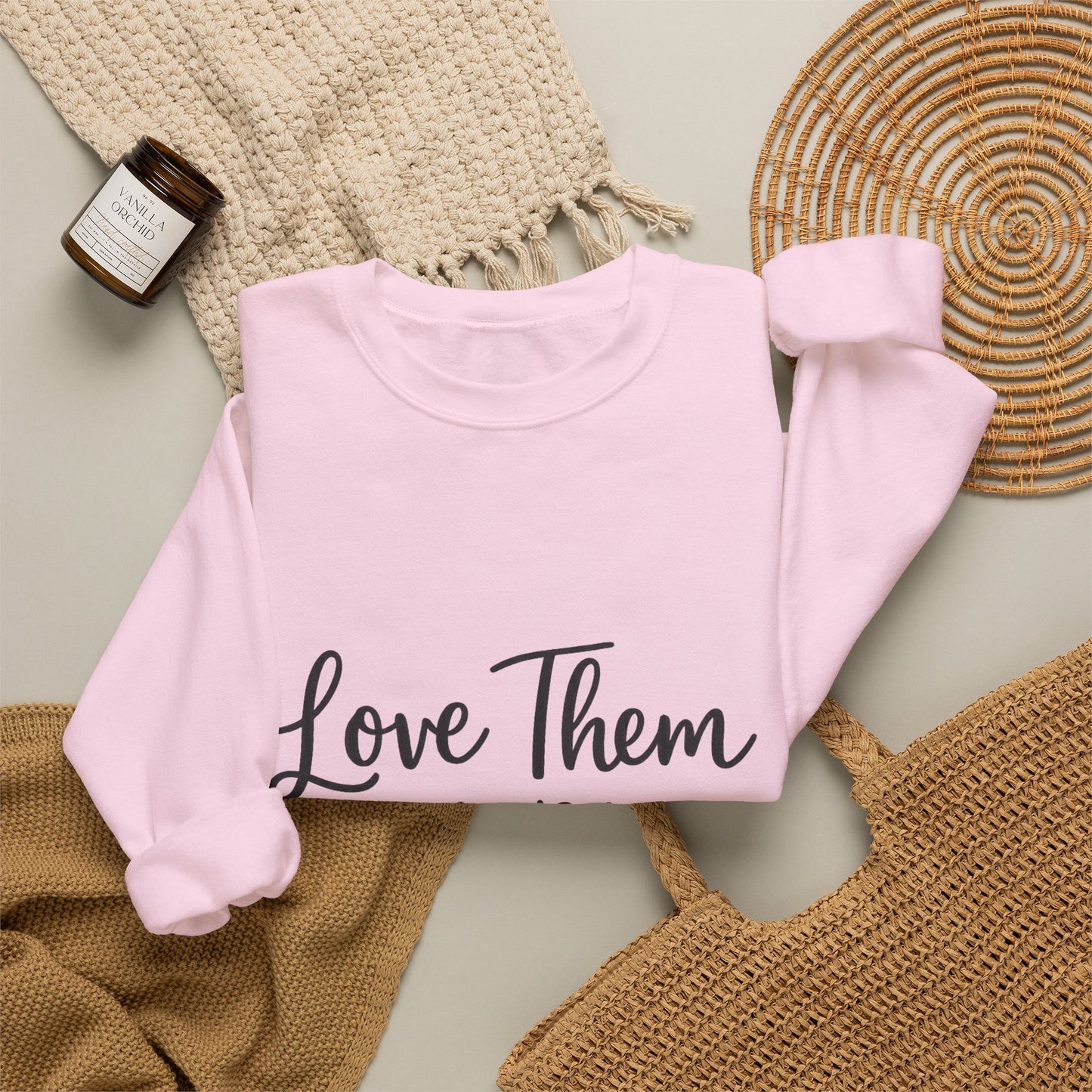 Love Them Anyway Crewneck Sweatshirt | Luke 6:27 Christian Faith Sweatshirt