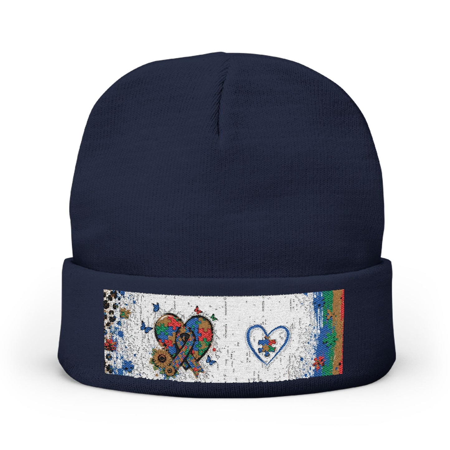 Rainbow Heart Beanie 💛 | Autism Awareness Knit Hat | NeuroVibe Shop™