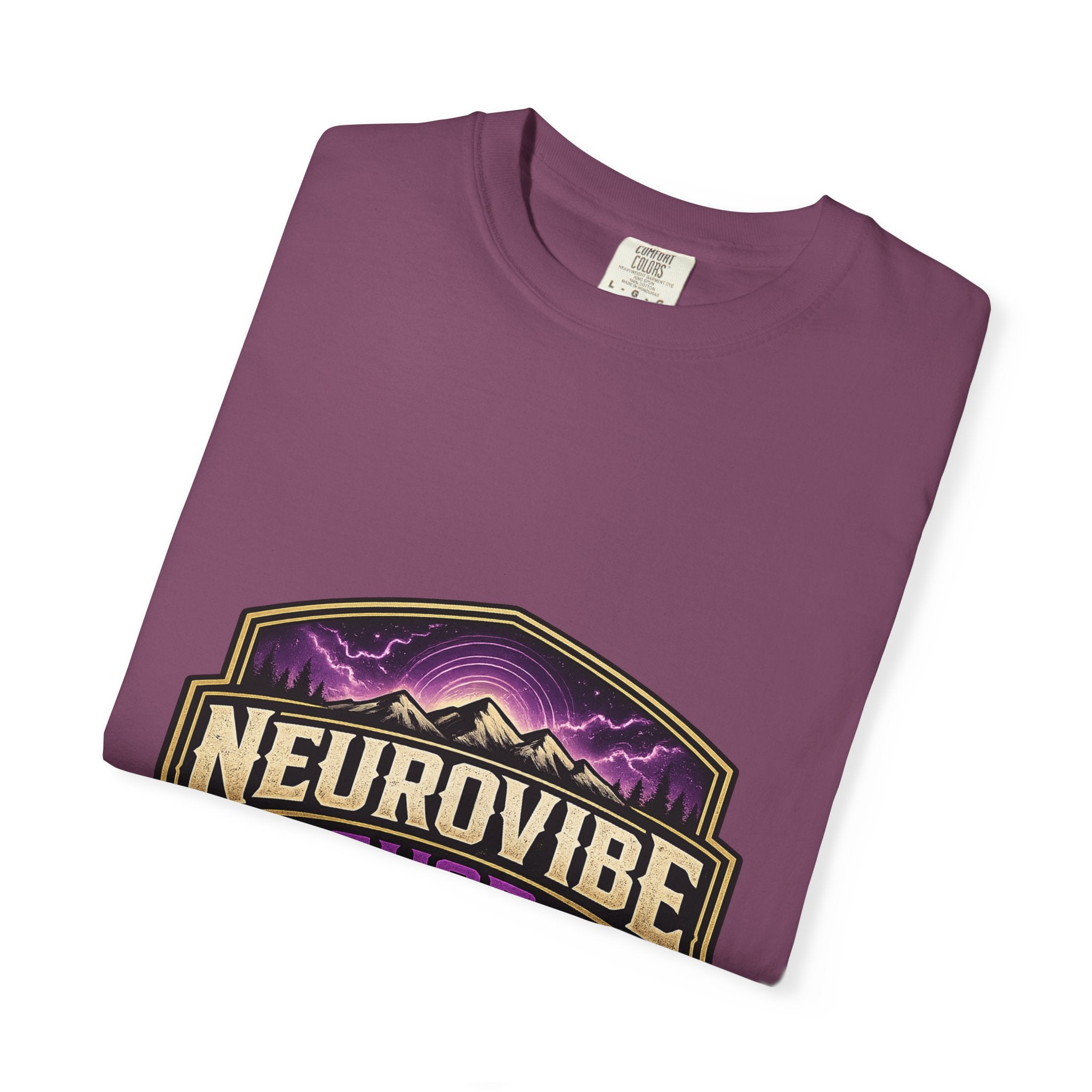 NeuroVibe Shop Ignite Your Mind T-Shirt | Purple Lightning Brain Graphic Tee | Neurodiversity Awareness Shirt | ADHD Autism Mental Health Support Apparel