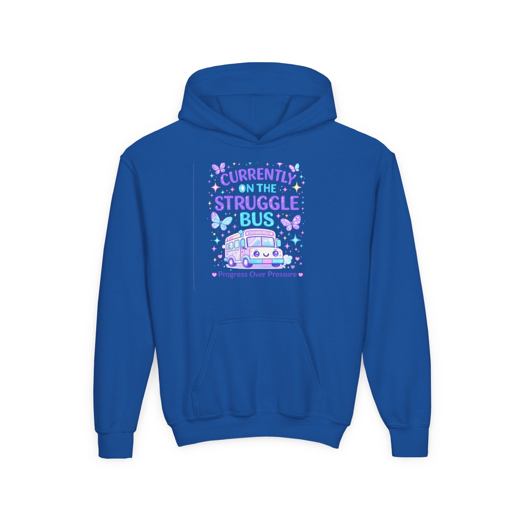 Currently on the Struggle Bus Youth Hoodie | NeuroVibe Shop™ Mental Health Awareness Hoodie
