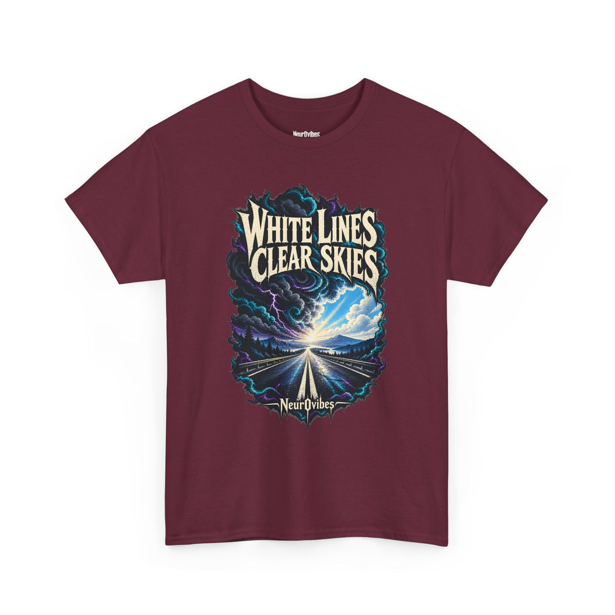 White Lines Clear Skies Band Tee | Neur0vibes Rock Shirt