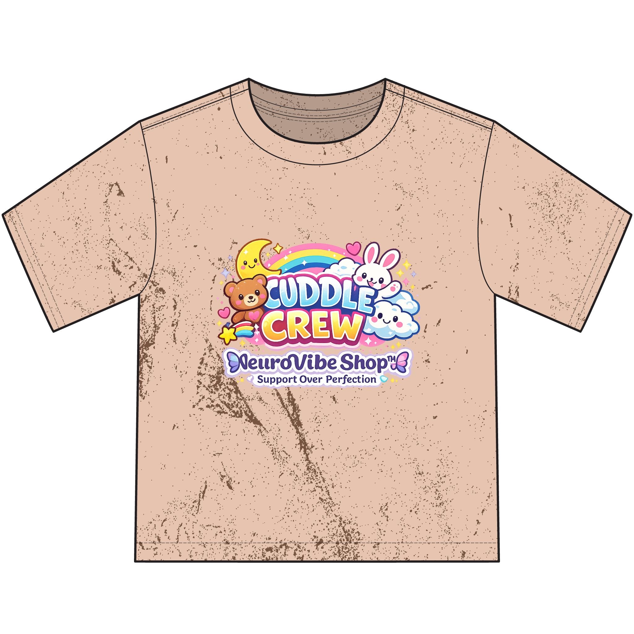 Cuddle Crew Youth T-Shirt | Currently on the Struggle Bus Back Print | NeuroVibe Shop™ Kids Mental Health Tee