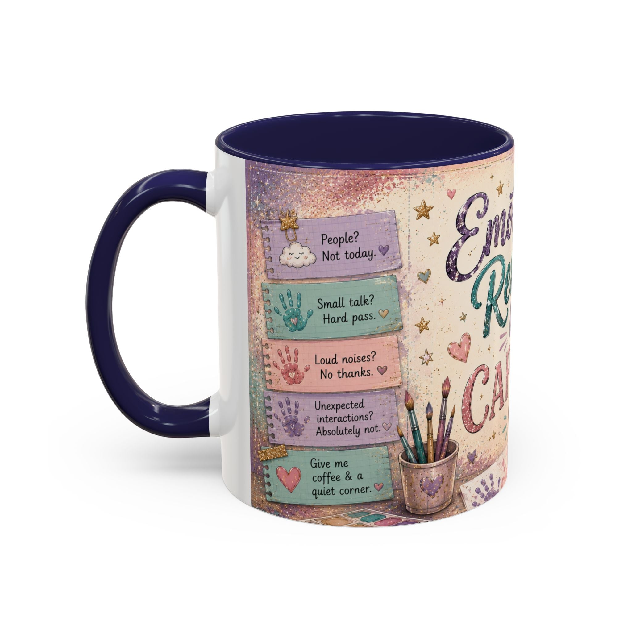 Emotionally Reserved Until Caffeine Mug ✨ | Cozy Introvert Coffee Cup | NeuroVibe Shop™