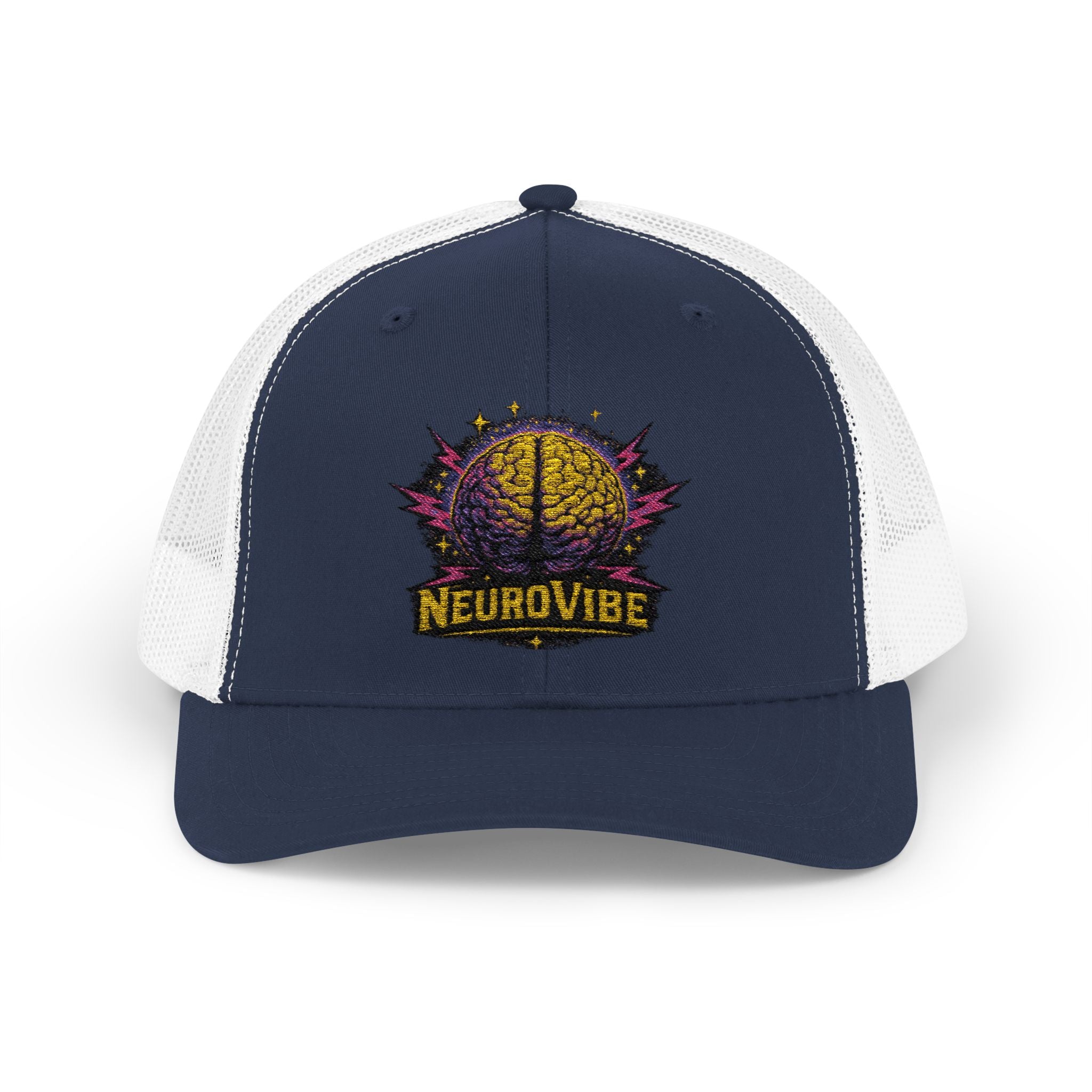 NeuroVibe Shop Retro Patch Hat – Purple Galaxy Mountain Logo Cap, Neurodiversity Awareness Hat, ADHD Autism Support Apparel, Vintage Outdoor Style Gift