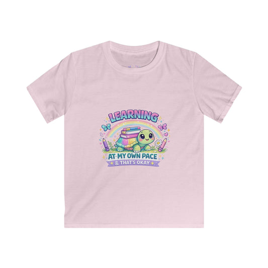 Learning at My Own Pace & That’s Okay T-Shirt | Cute Turtle School Shirt | Neurodivergent Kids Tee | Back to School Confidence Shirt ☀️📚🌈🦋