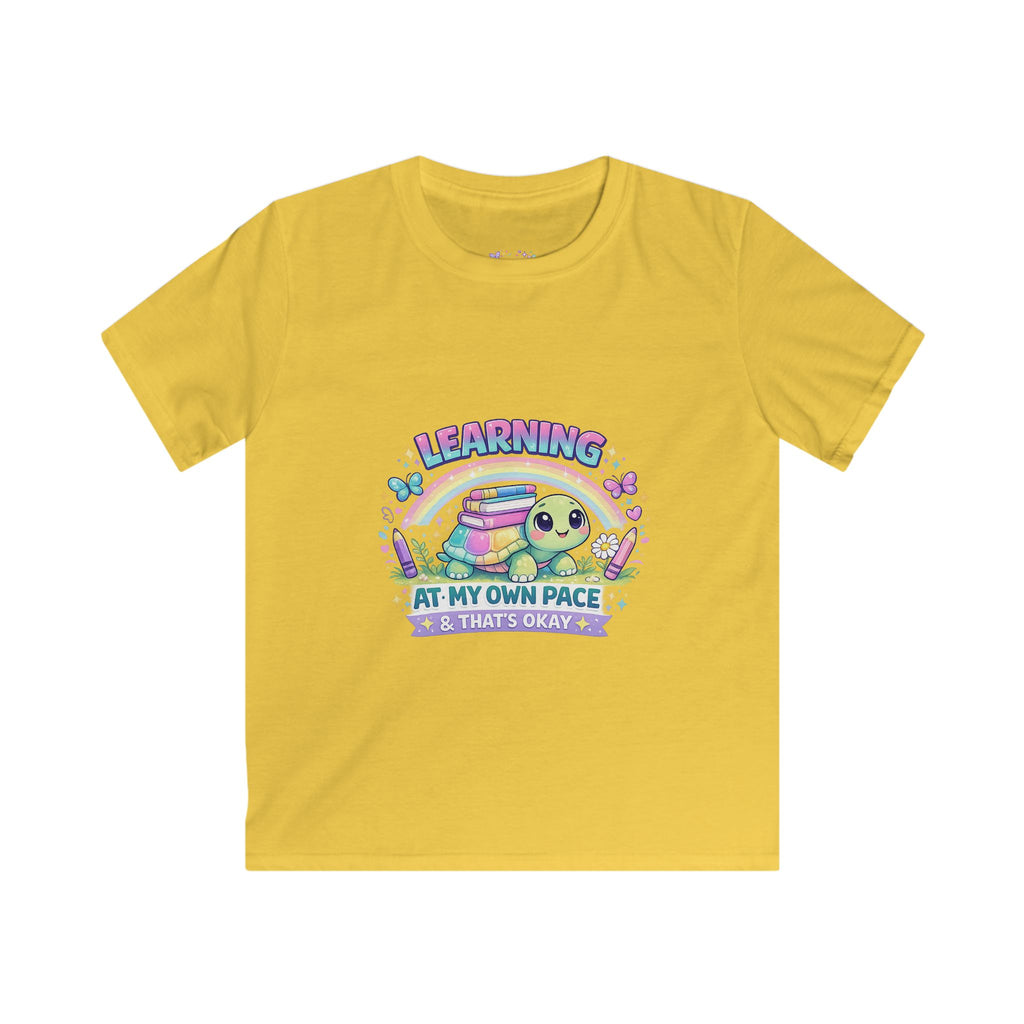Learning at My Own Pace & That’s Okay T-Shirt | Cute Turtle School Shirt | Neurodivergent Kids Tee | Back to School Confidence Shirt ☀️📚🌈🦋
