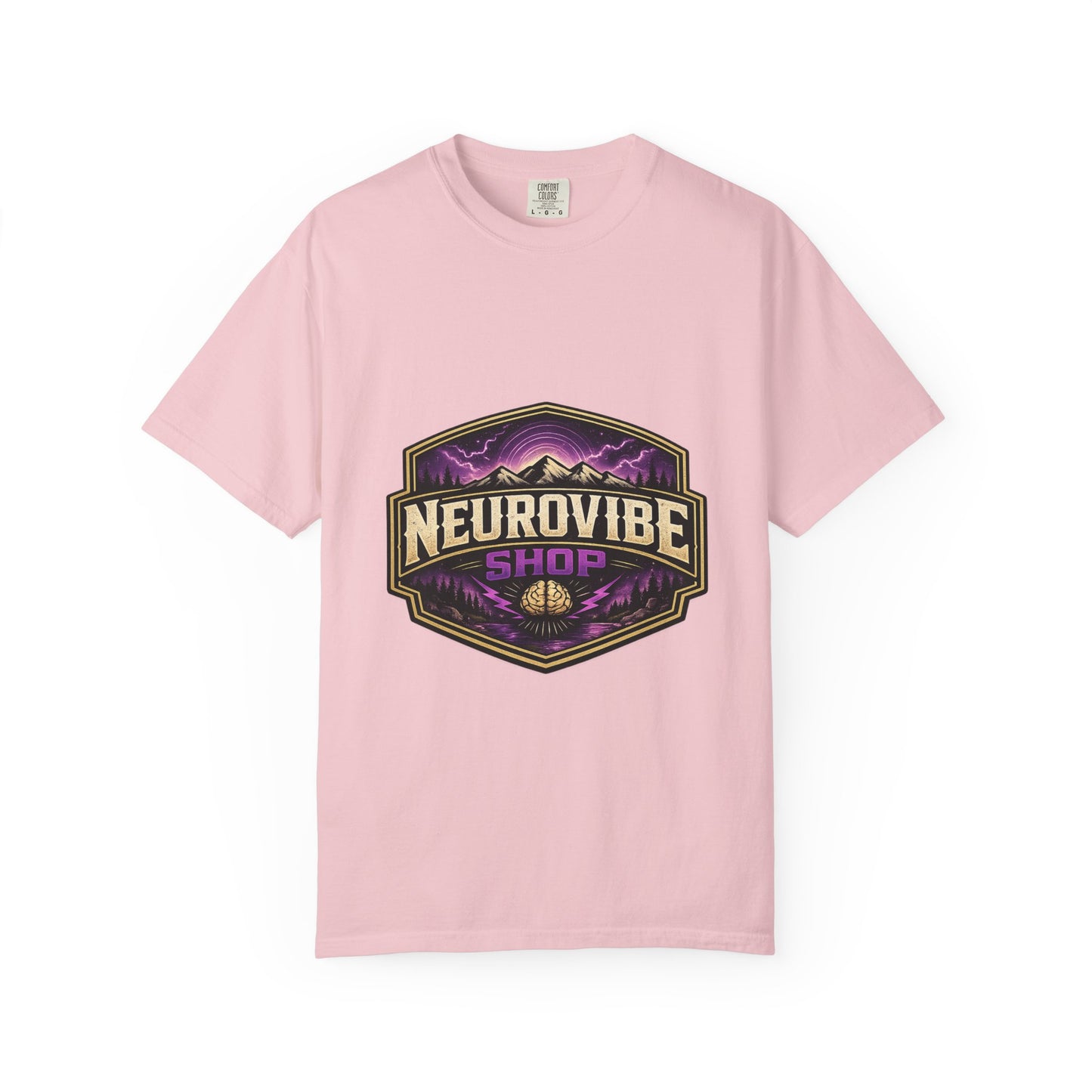 NeuroVibe Shop Ignite Your Mind T-Shirt | Purple Lightning Brain Graphic Tee | Neurodiversity Awareness Shirt | ADHD Autism Mental Health Support Apparel