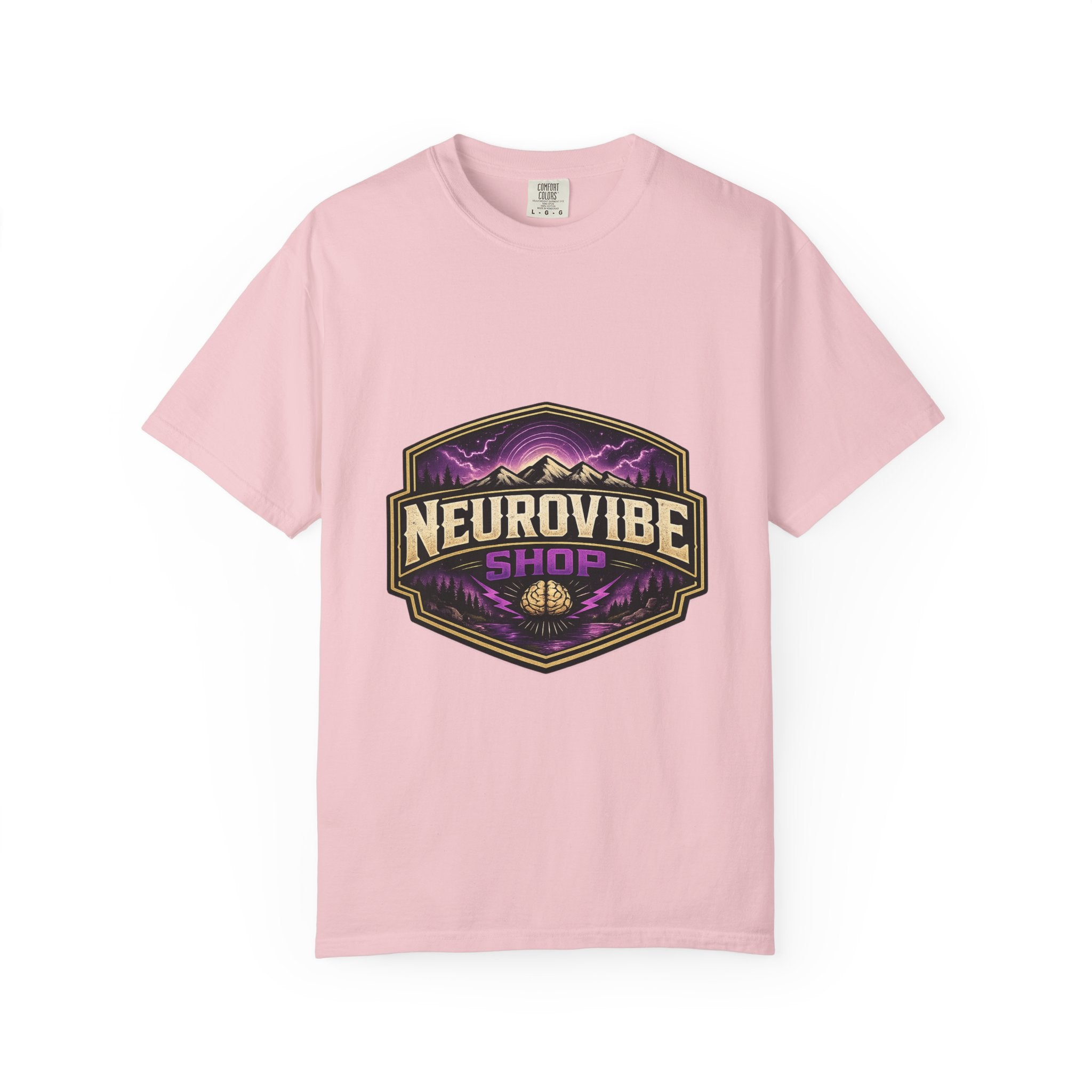 NeuroVibe Shop Ignite Your Mind T-Shirt | Purple Lightning Brain Graphic Tee | Neurodiversity Awareness Shirt | ADHD Autism Mental Health Support Apparel