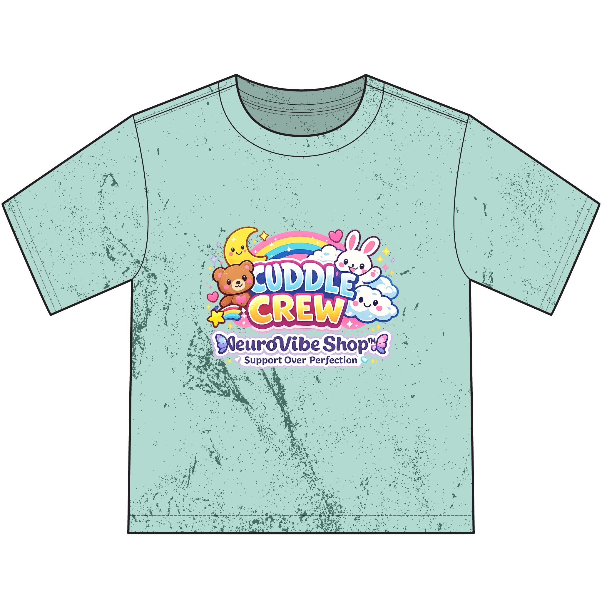 Cuddle Crew Youth T-Shirt | Currently on the Struggle Bus Back Print | NeuroVibe Shop™ Kids Mental Health Tee
