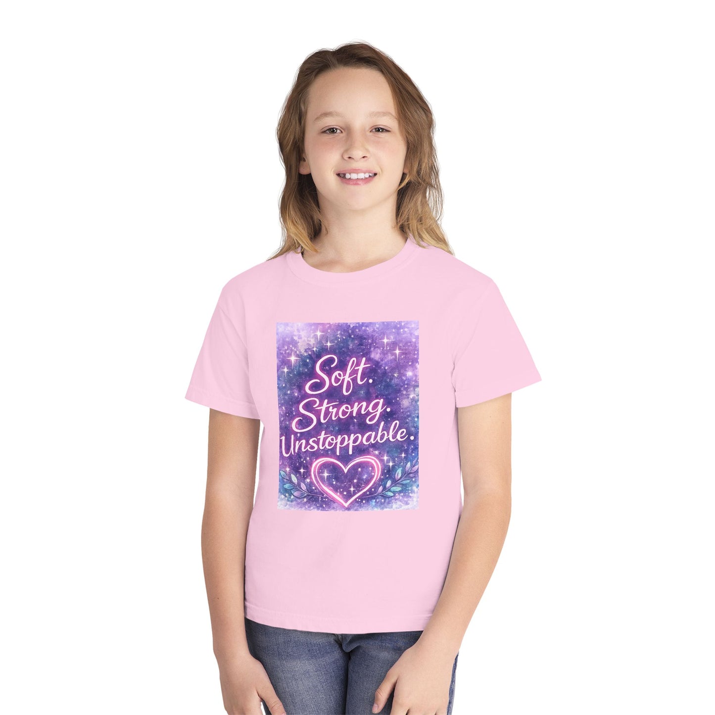 Soft Strong Unstoppable Kids T-Shirt | Positive Affirmation Tee | NeuroVibes 💜✨