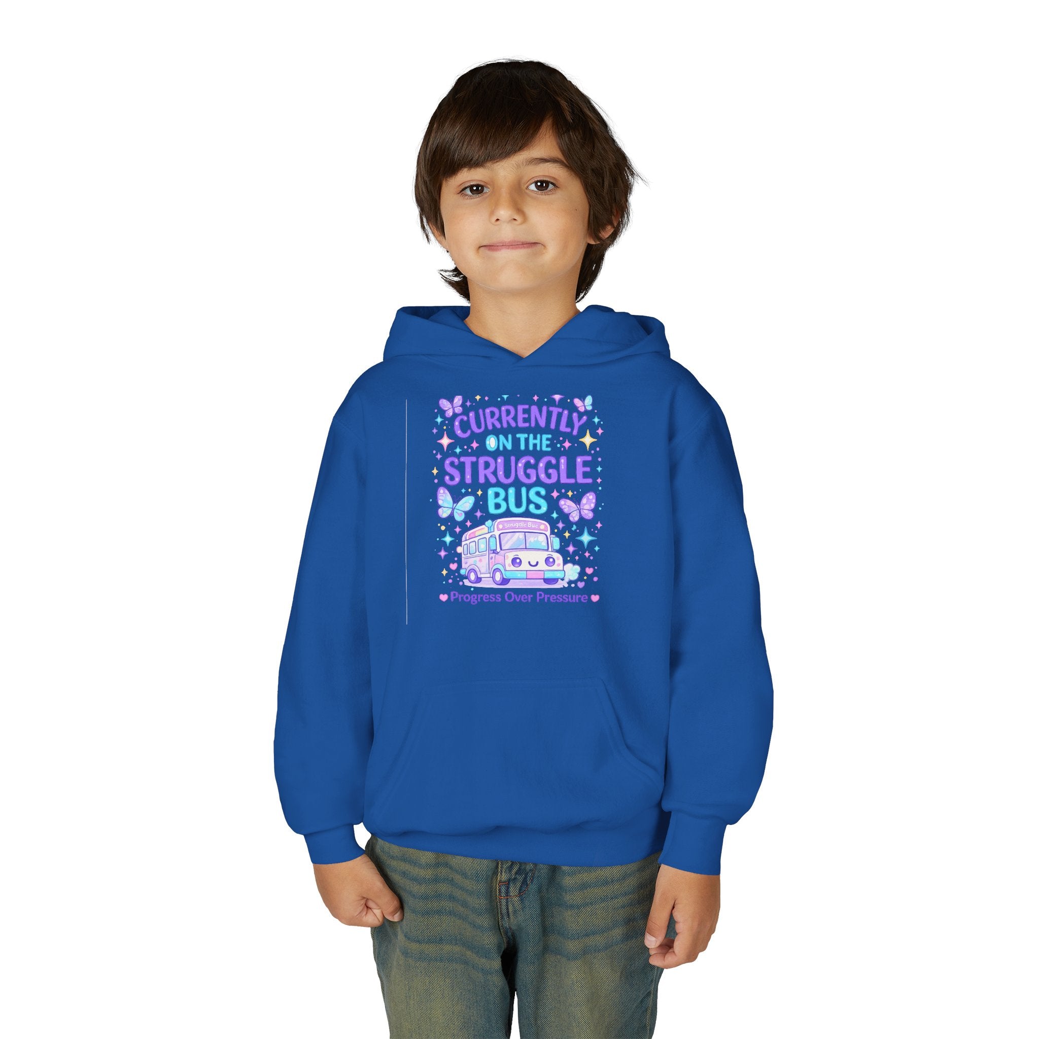 Currently on the Struggle Bus Youth Hoodie | NeuroVibe Shop™ Mental Health Awareness Hoodie