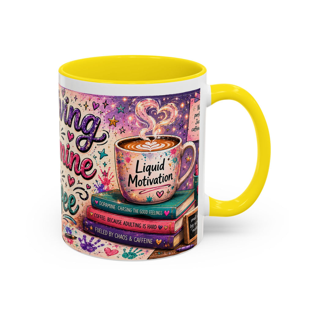 Surviving on Dopamine & Coffee Mug ☕ | Neurospicy Glitter Accent Cup | NeuroVibe Shop™