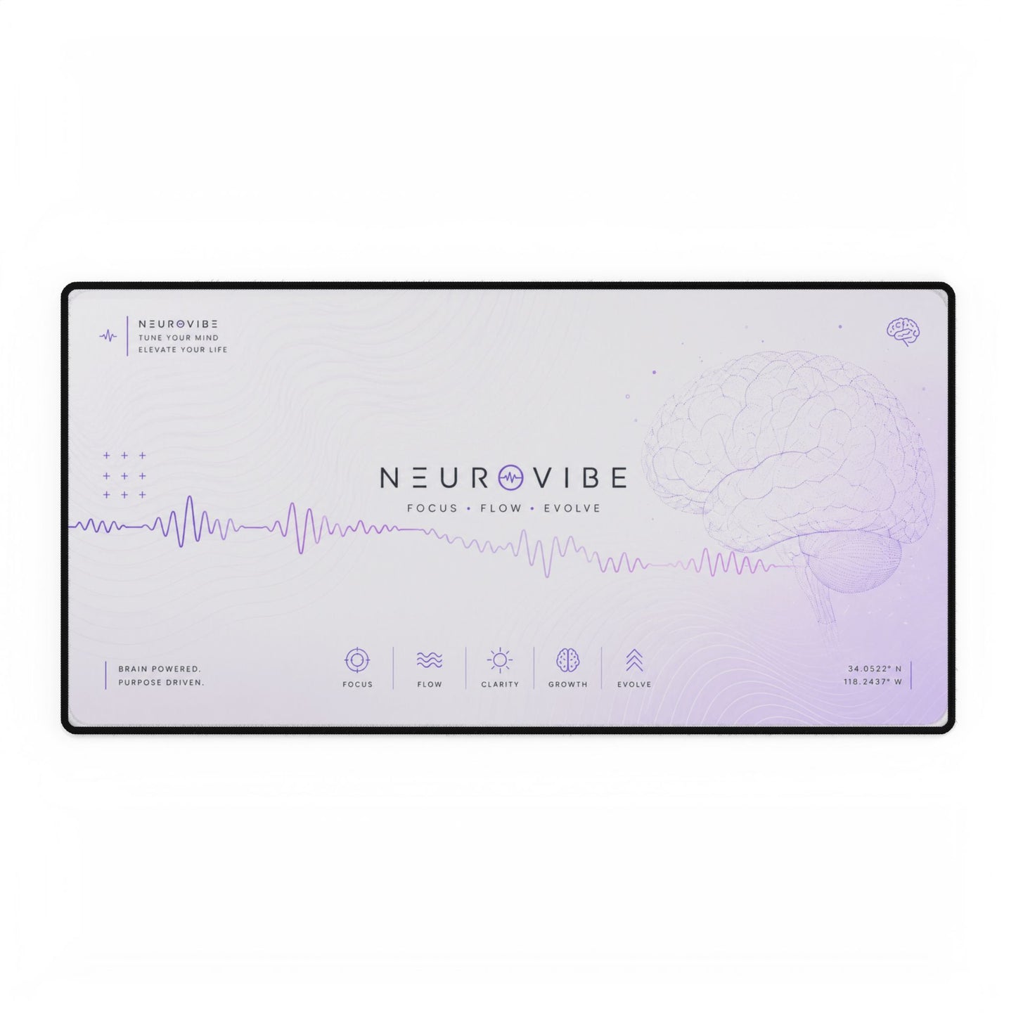 NeuroVibe | Calm Waves Desk Mat | XL Gaming Mousepad | NeuroVibe Shop™