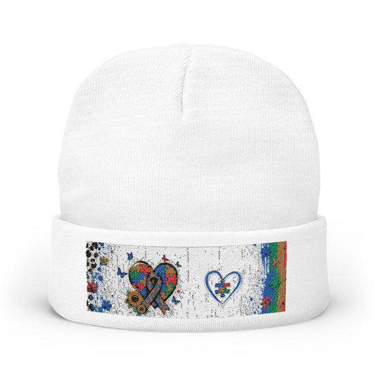 Rainbow Heart Beanie 💛 | Autism Awareness Knit Hat | NeuroVibe Shop™