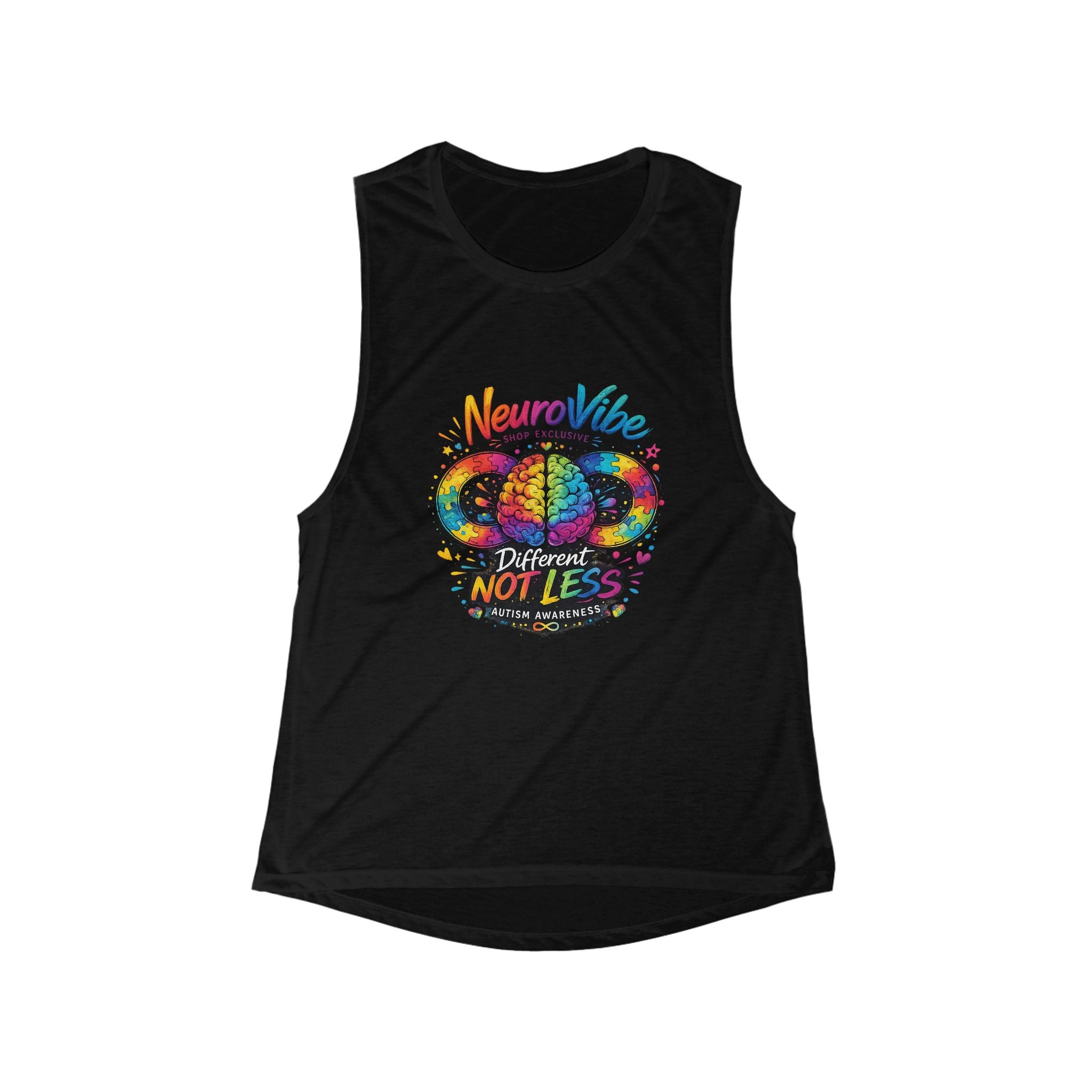 Different Not Less Tank ✨ | Rainbow Brain Muscle Tank | NeuroVibe Shop™