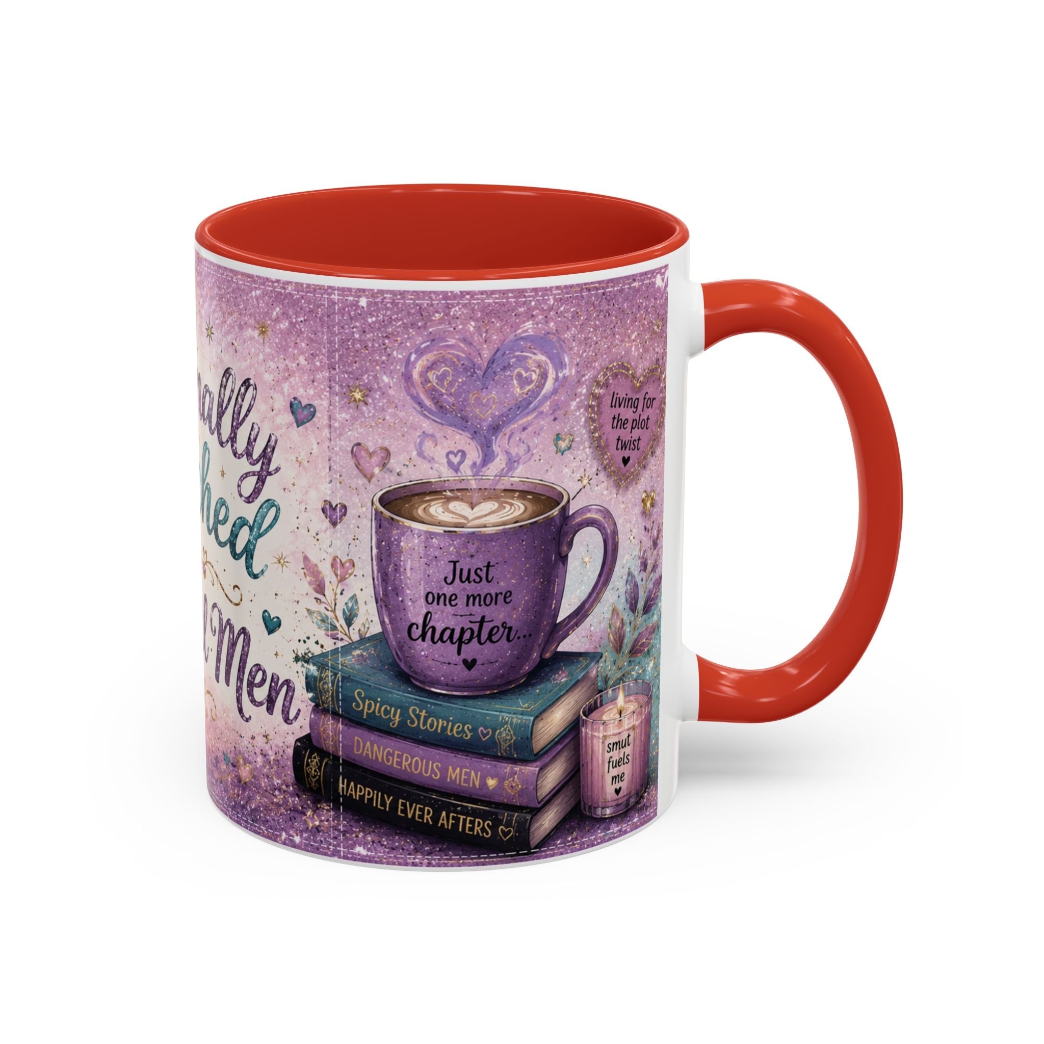 Emotionally Attached to Fictional Men Mug 💜 | Romance Reader Coffee Cup | NeuroVibe Shop™