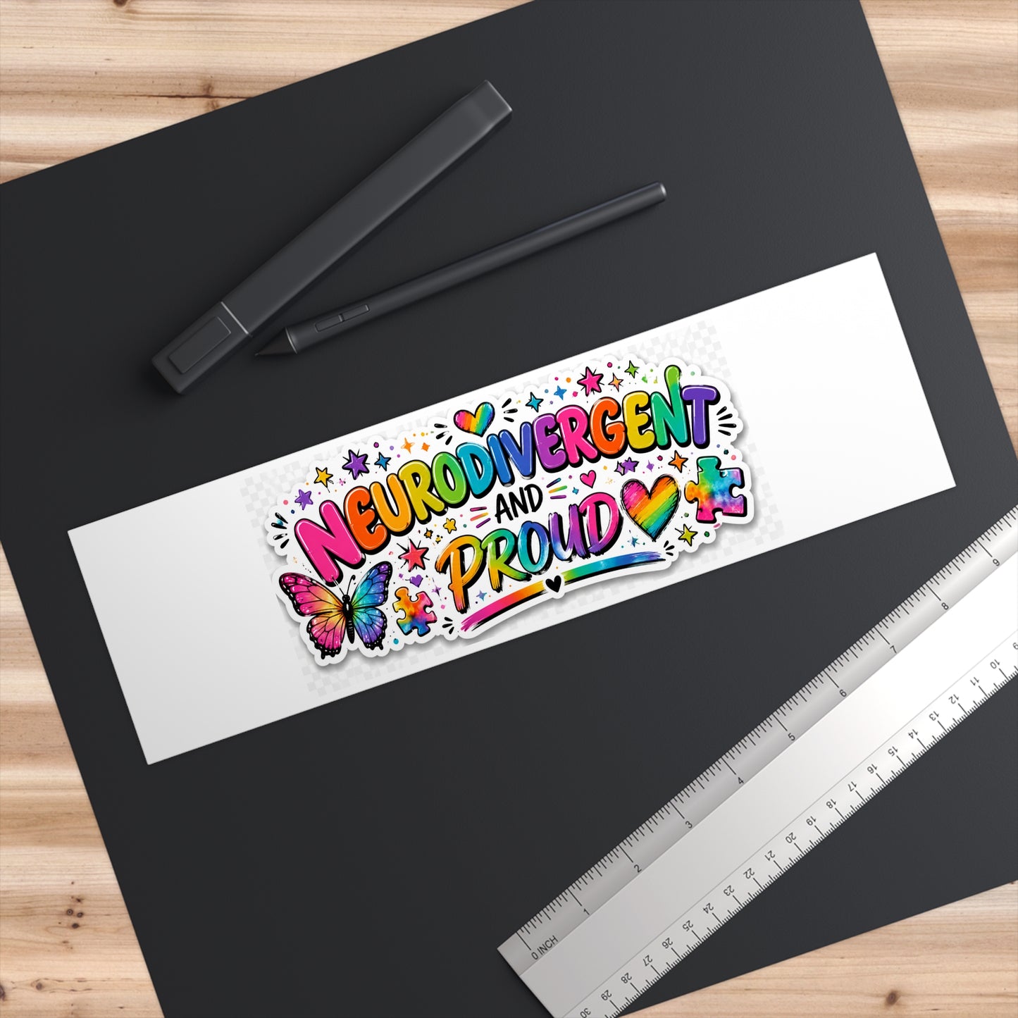 Neurodivergent and Proud Bumper Sticker|Neurodivergent and Proud Bumper Sticker | Autism Acceptance Rainbow Car Decal
