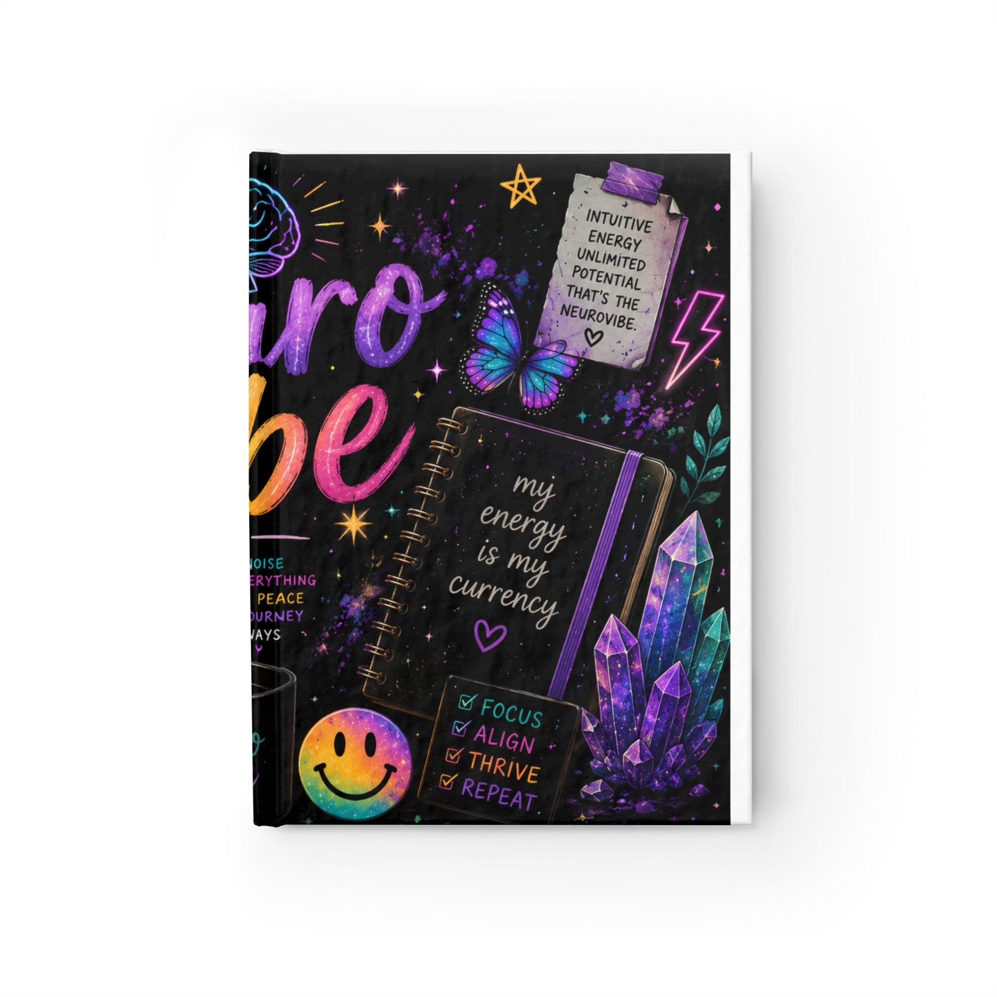 NeuroVibe Sketch Diary 📓 | Cozy Crystal Affirmation Notebook | NeuroVibe Shop™