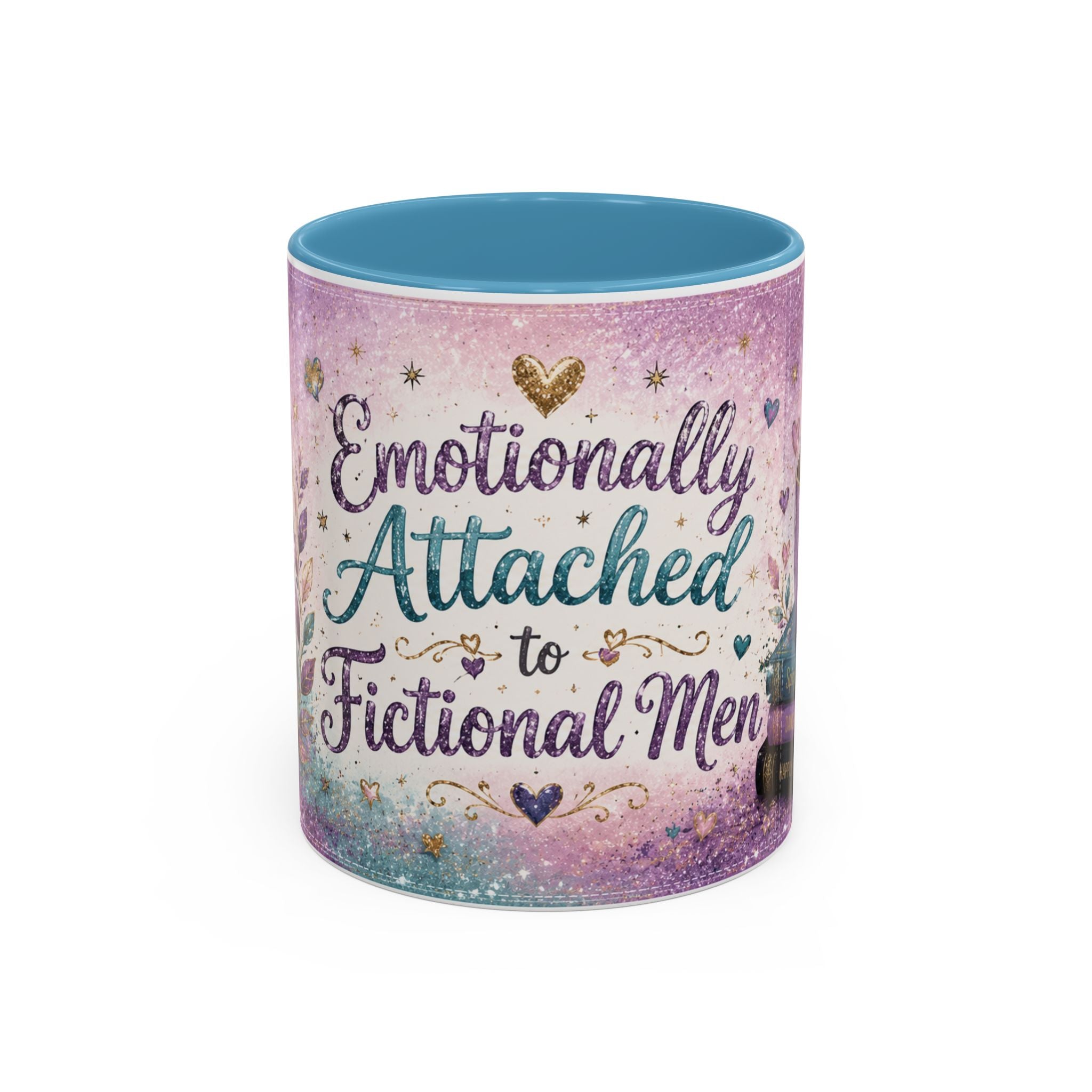 Emotionally Attached to Fictional Men Mug 💜 | Romance Reader Coffee Cup | NeuroVibe Shop™