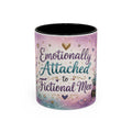 Emotionally Attached to Fictional Men Mug 💜 | Romance Reader Coffee Cup | NeuroVibe Shop™