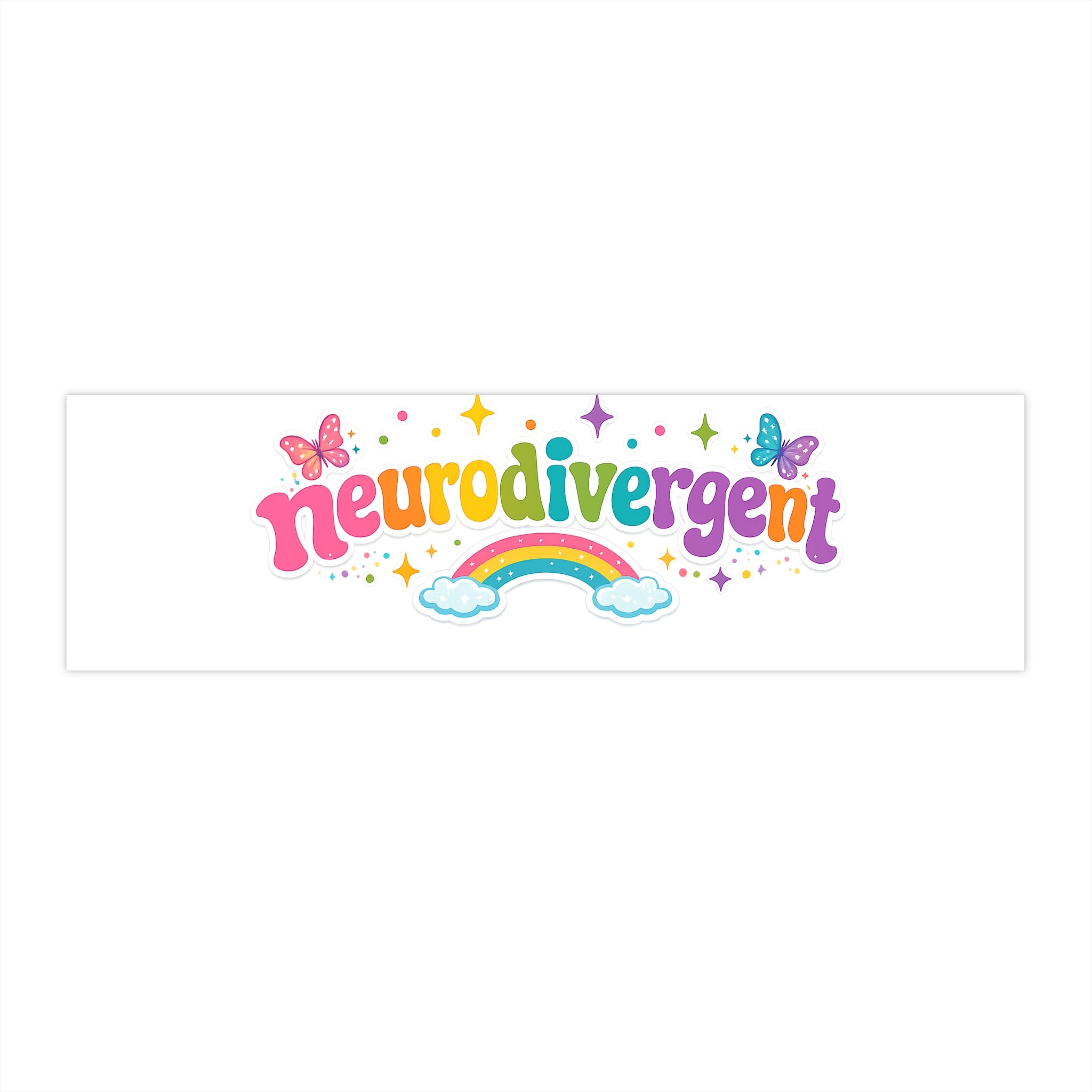 Neurodivergent Rainbow Bumper Sticker~Neurodivergent Rainbow Bumper Sticker | Cute Autism Pride Neurodiversity Car Decal