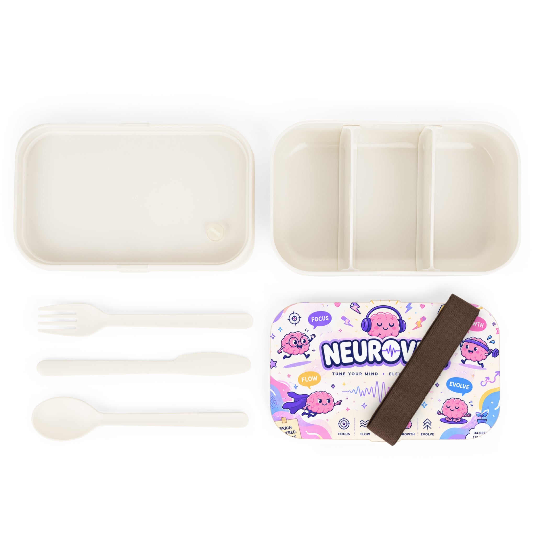 💜 NeuroVibe Gentle Reset Bento Box | Cute Meal Prep & School Lunch Container | NeuroVibe Shop™