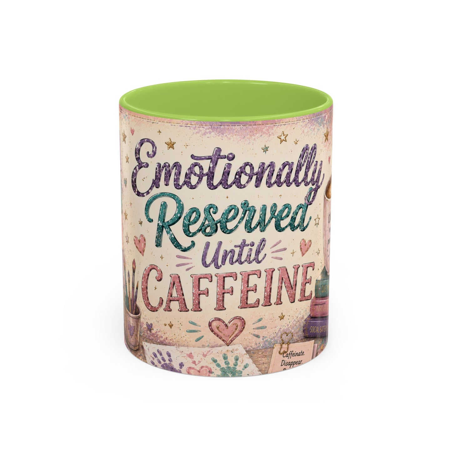 Emotionally Reserved Until Caffeine Mug ✨ | Cozy Introvert Coffee Cup | NeuroVibe Shop™