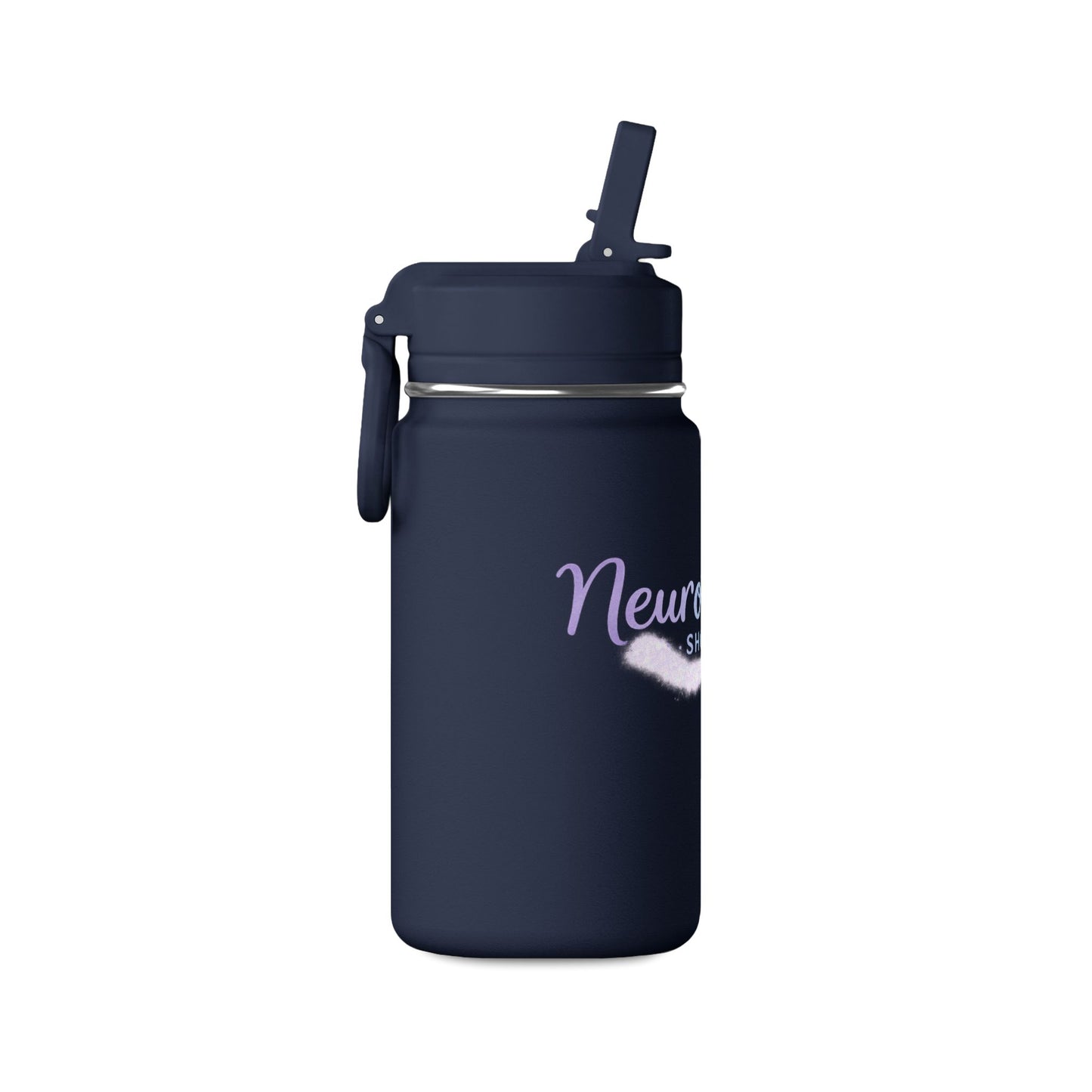 NeuroVibe Butterfly Mini Water Bottle | Kids Back-to-School Drink Bottle | Purple Teal School Hydration Bottle