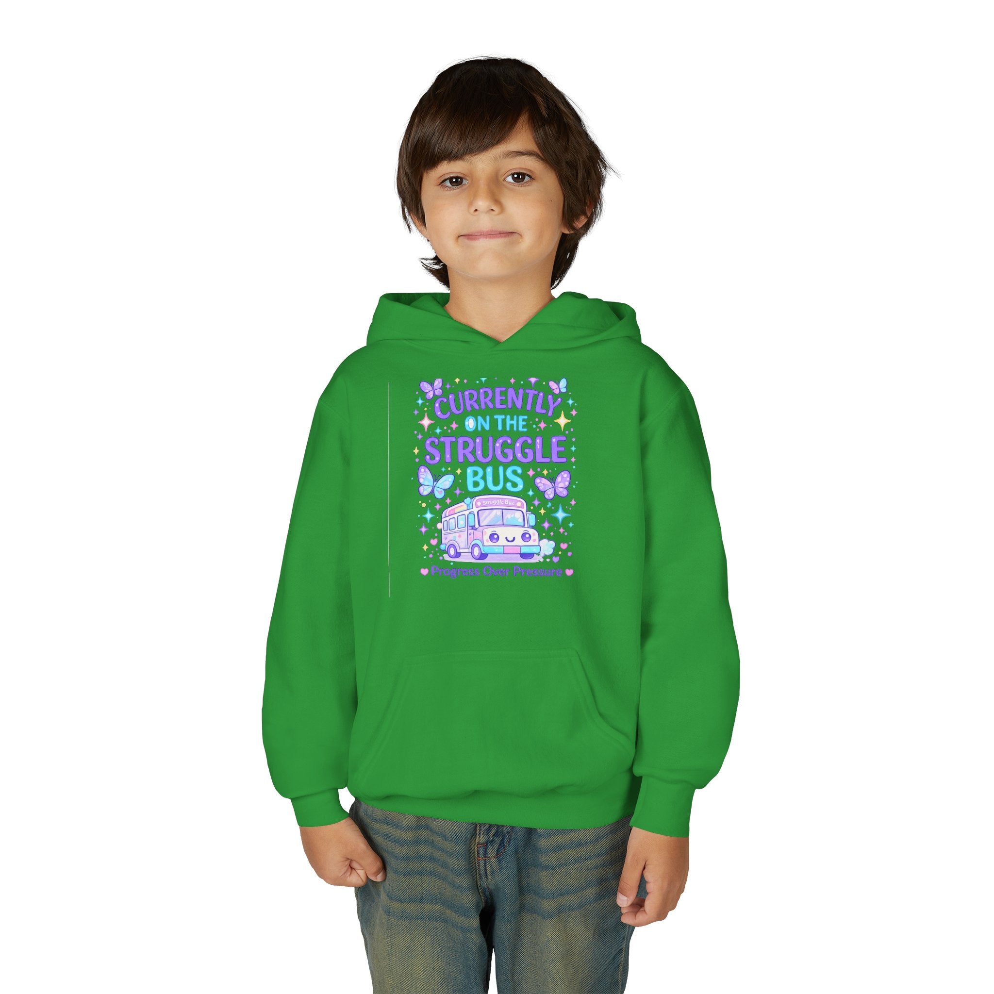 Currently on the Struggle Bus Youth Hoodie | NeuroVibe Shop™ Mental Health Awareness Hoodie