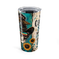 20oz Country Soul Skull Tumbler 🤠 | Leopard Cowgirl Travel Cup | NeuroVibe Shop™