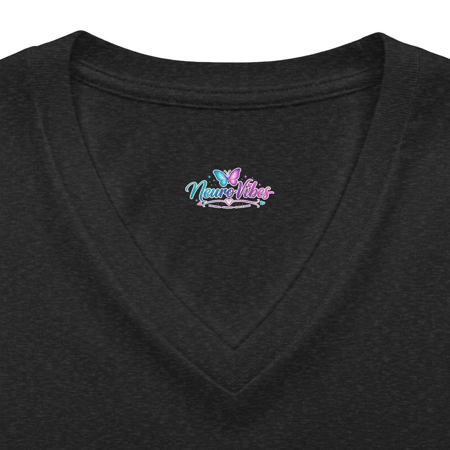 V‑Neck Tee — NeuroVibes Positive Affirmation T-Shirt | Choose Grace Over Perfection 💜🦋