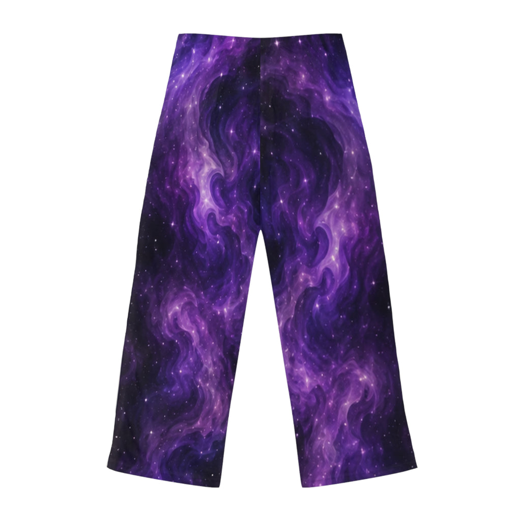 Purple Galaxy Women’s Pajama Pants | Cosmic Nebula Lounge Pants | NeuroVibe Shop™