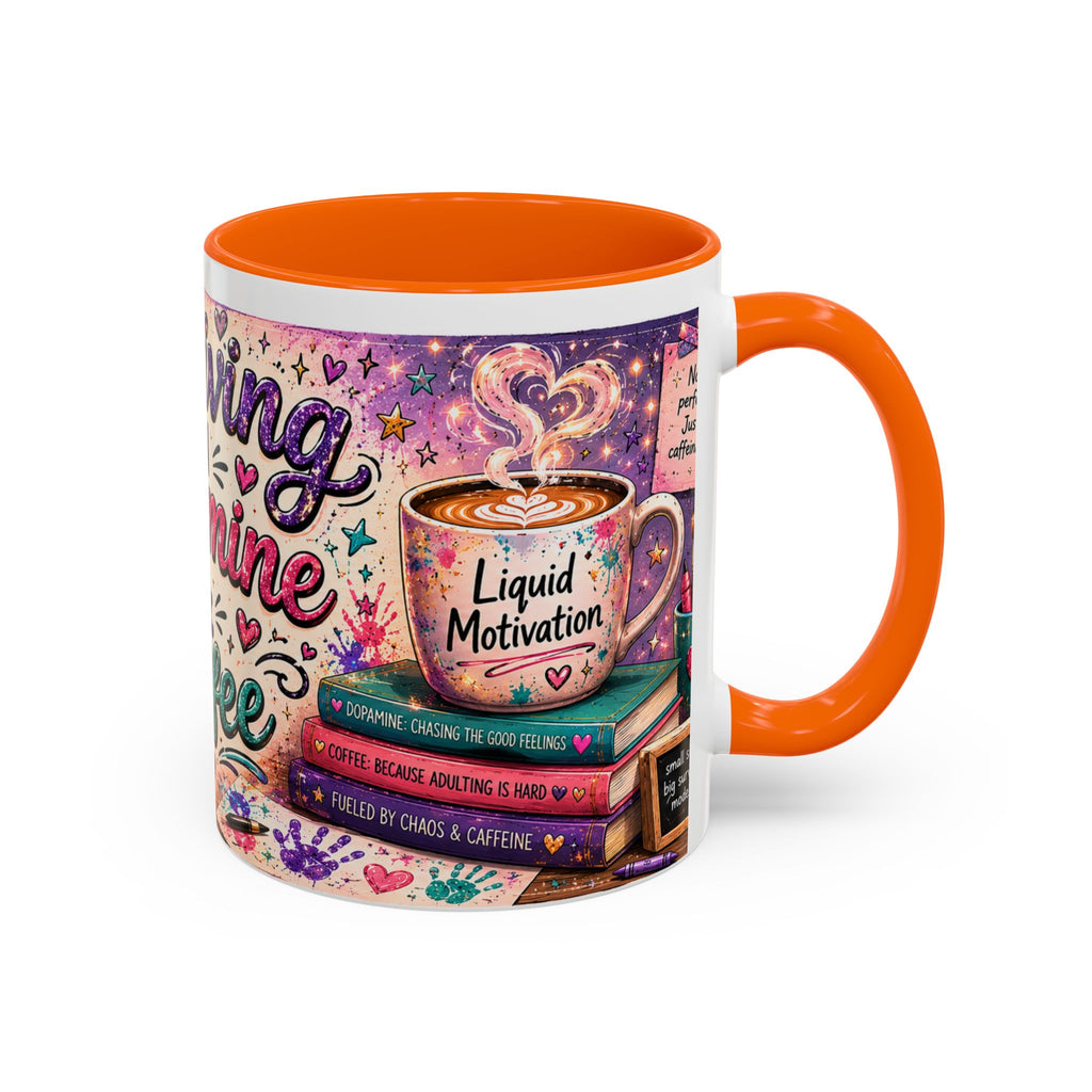 Surviving on Dopamine & Coffee Mug ☕ | Neurospicy Glitter Accent Cup | NeuroVibe Shop™