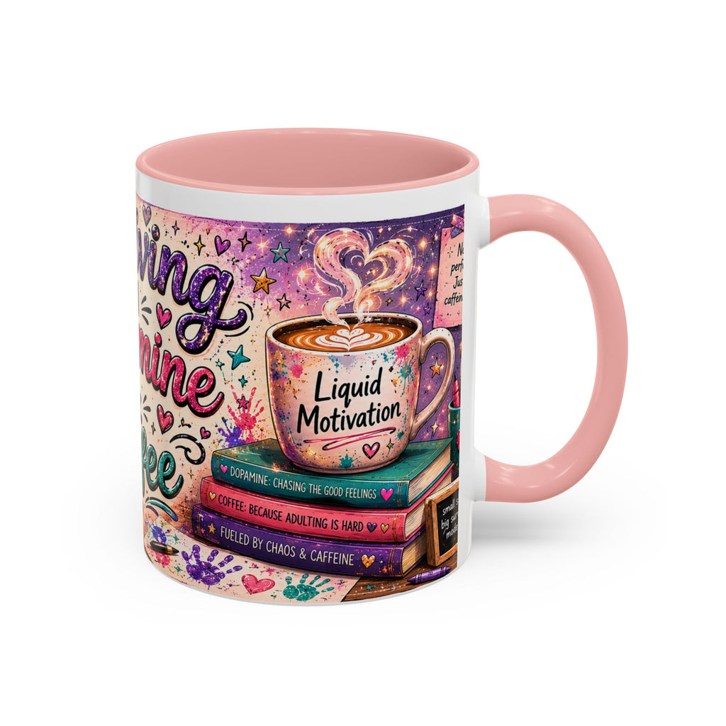 Surviving on Dopamine & Coffee Mug ☕ | Neurospicy Glitter Accent Cup | NeuroVibe Shop™