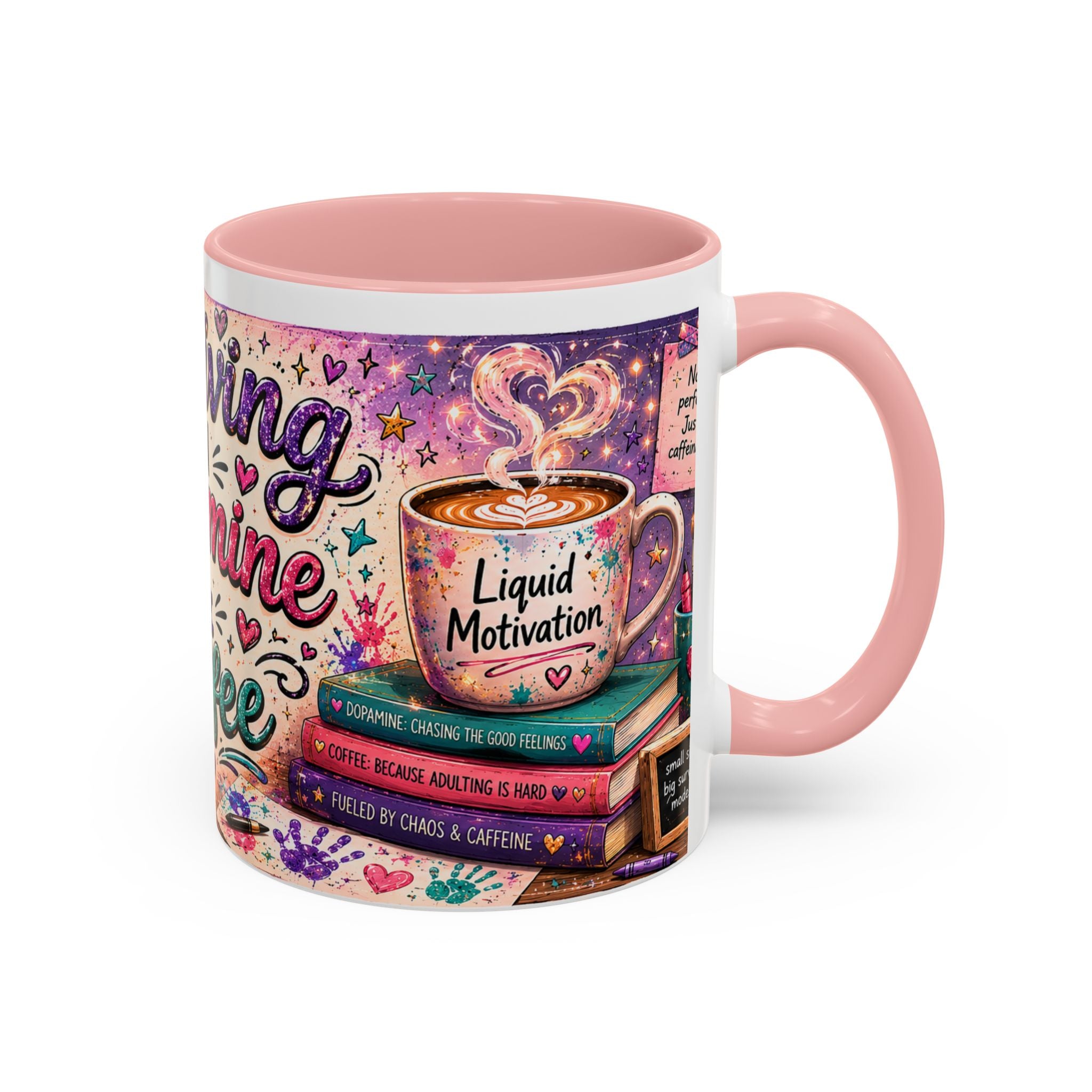 Surviving on Dopamine & Coffee Mug ☕ | Neurospicy Glitter Accent Cup | NeuroVibe Shop™