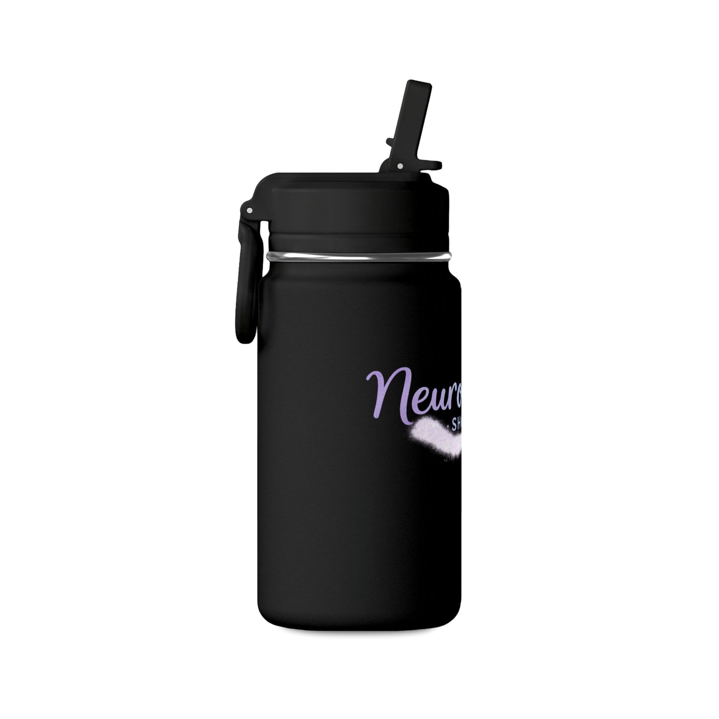 NeuroVibe Butterfly Mini Water Bottle | Kids Back-to-School Drink Bottle | Purple Teal School Hydration Bottle
