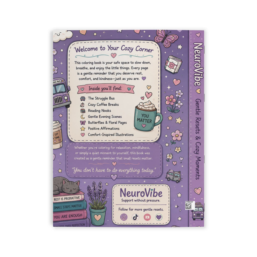 NeuroVibe Coloring Book — Cozy Mindfulness Coloring for Relaxation & Calm | NeuroVibe Shop™