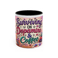 Surviving on Dopamine & Coffee Mug ☕ | Neurospicy Glitter Accent Cup | NeuroVibe Shop™